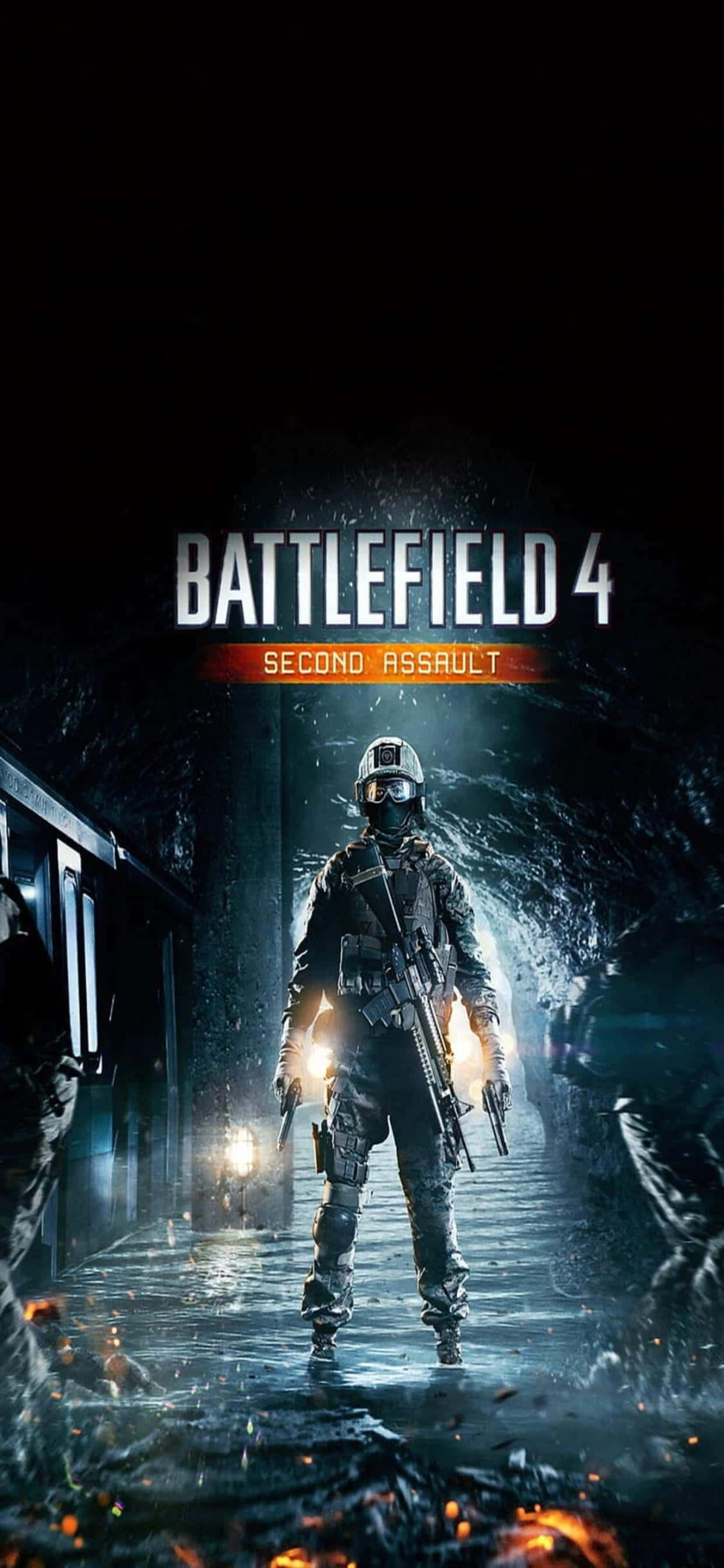 Furahia uchezaji wa saa nyingi kwenye iPhone Xs Max na Battlefield 4 Picha ya Ukuta