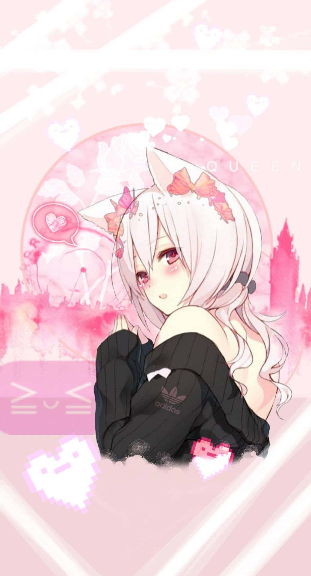 Furahia ulimwengu mzuri wa anime ya pinki Picha ya Ukuta