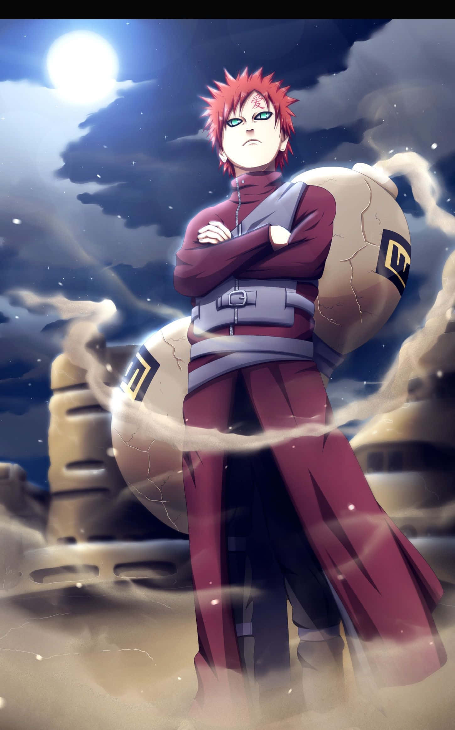 Gaara with his sand gourd, part of the Kazekage's legacy Picha ya Ukuta