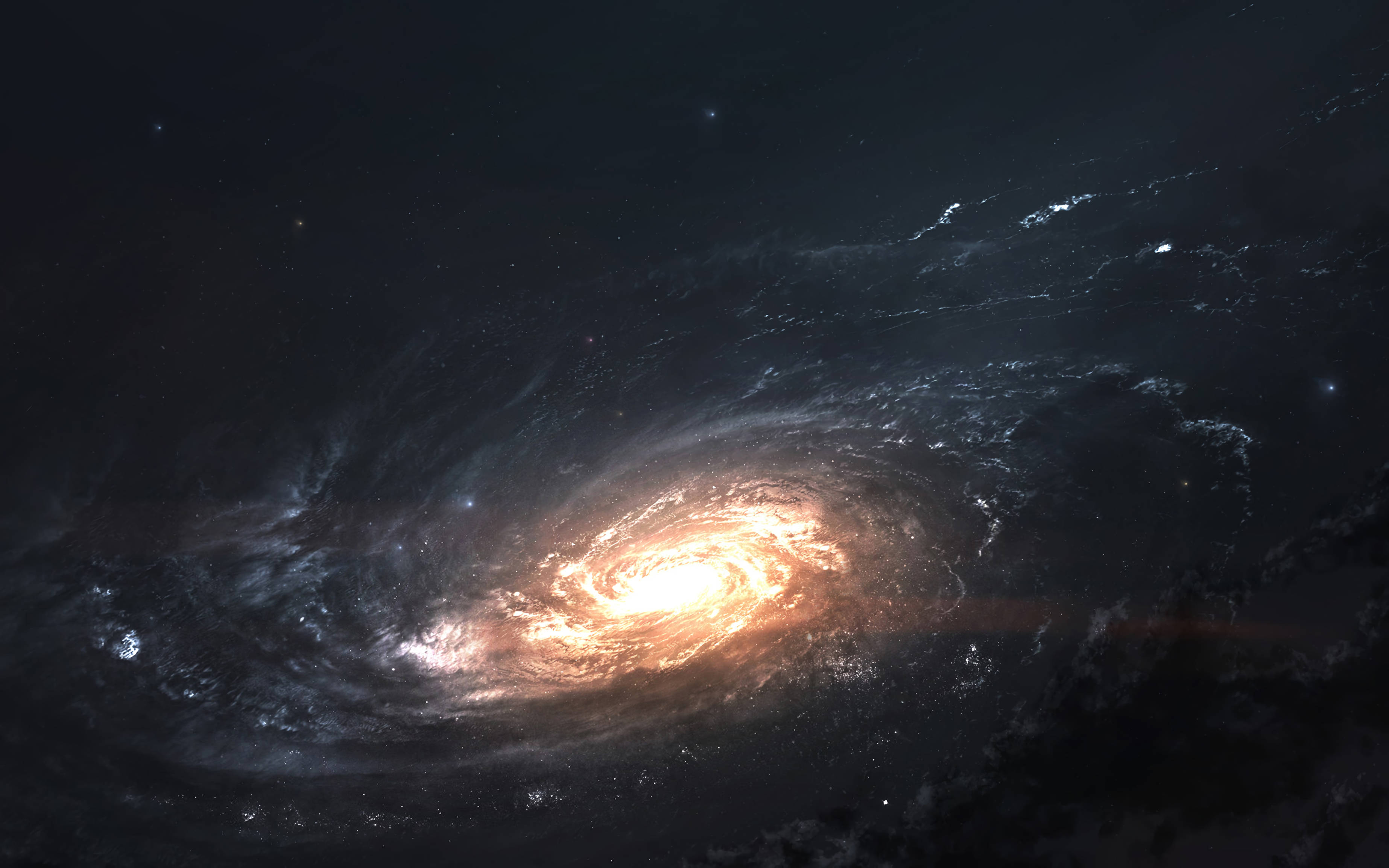 Galaksi ya Andromeda yenye Mwangaza na Rangi Angani Picha ya Ukuta
