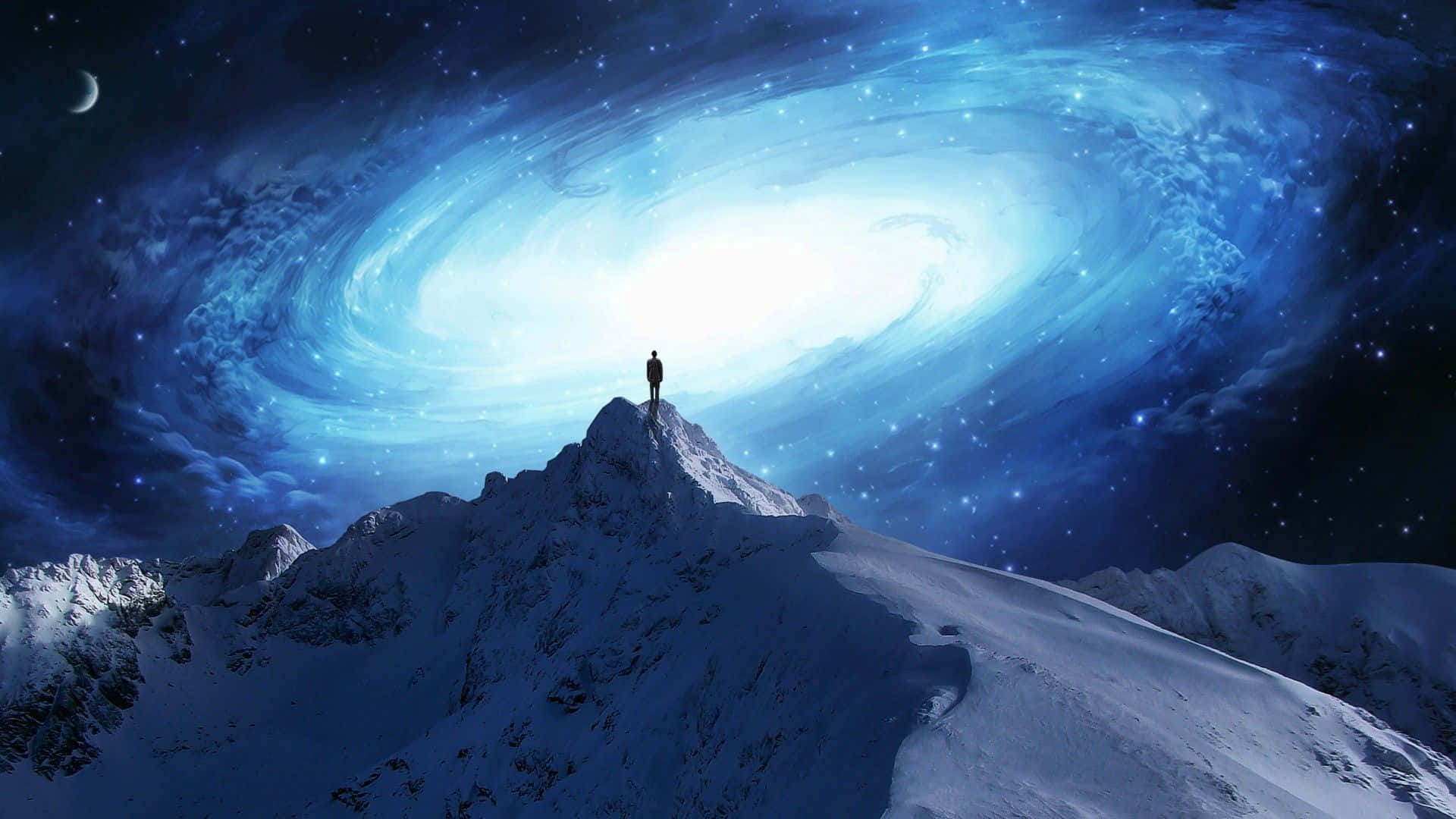 Galaxy Sky Juu Ya Mlima Picha ya Ukuta