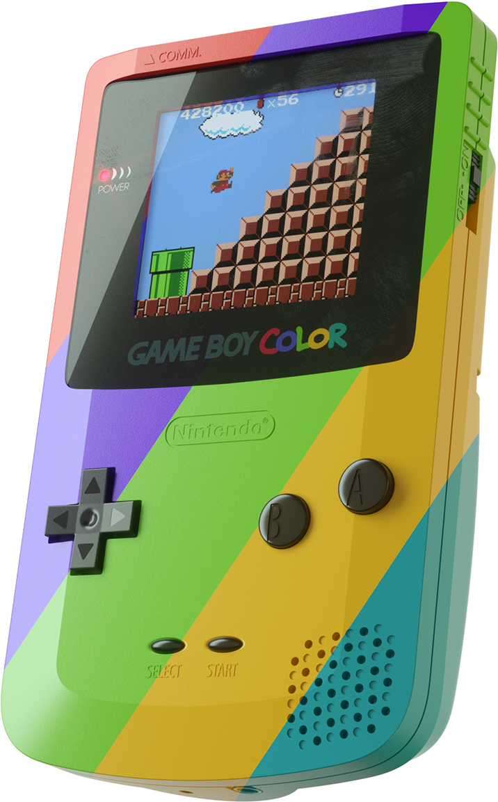 Game Boy Color ya Rangi Ikicheza Mario Picha ya Ukuta