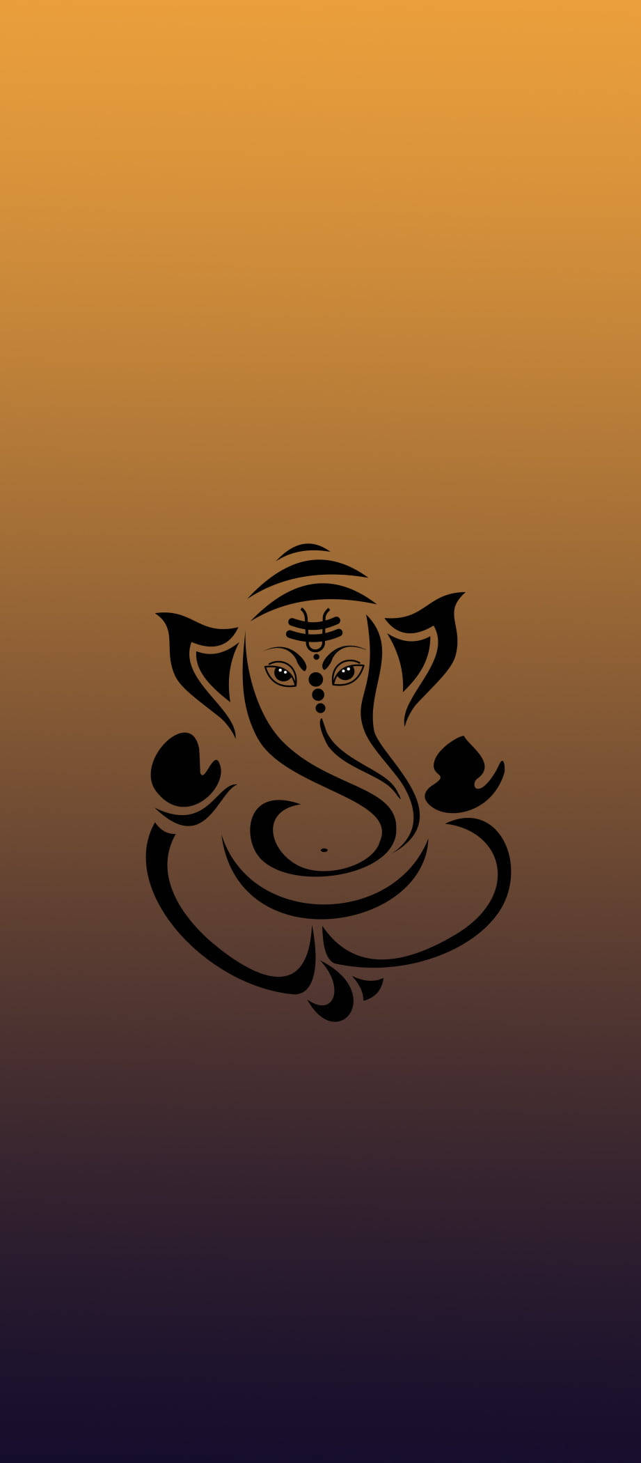 Ganesh Yellow Black Ombre iPhone Picha ya Ukuta