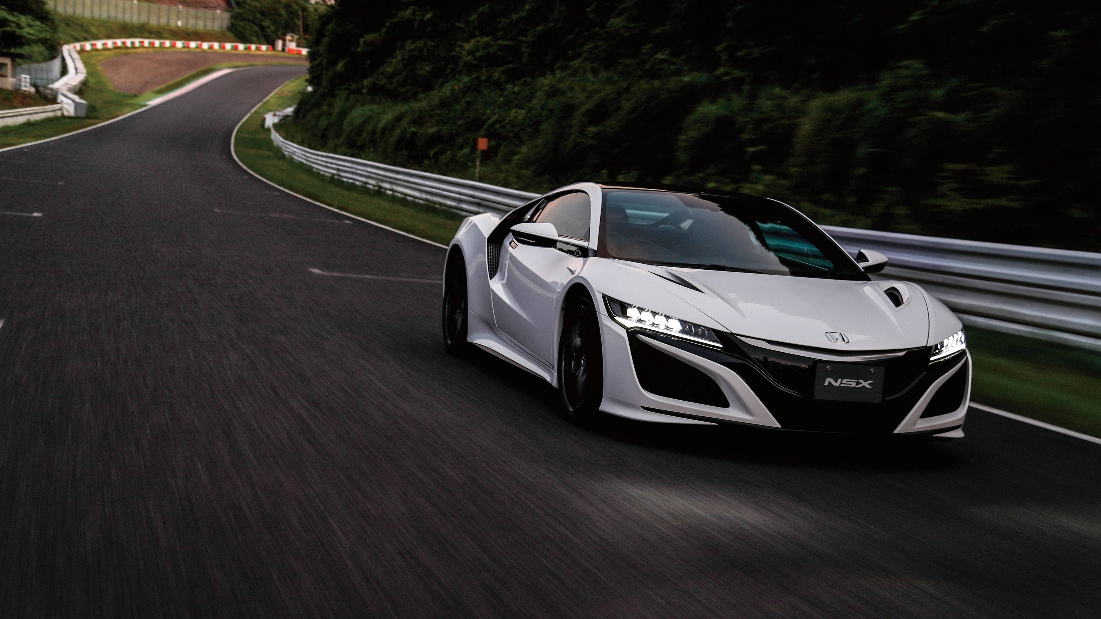 Gari 4K Nyeupe ya Lulu Honda NSX Picha ya Ukuta