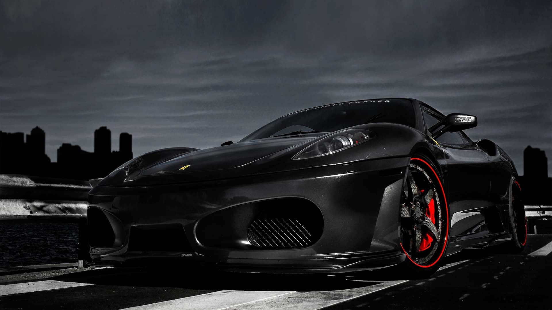 Gari la Ferrari Nyeusi la 1920x1080 HD Picha ya Ukuta