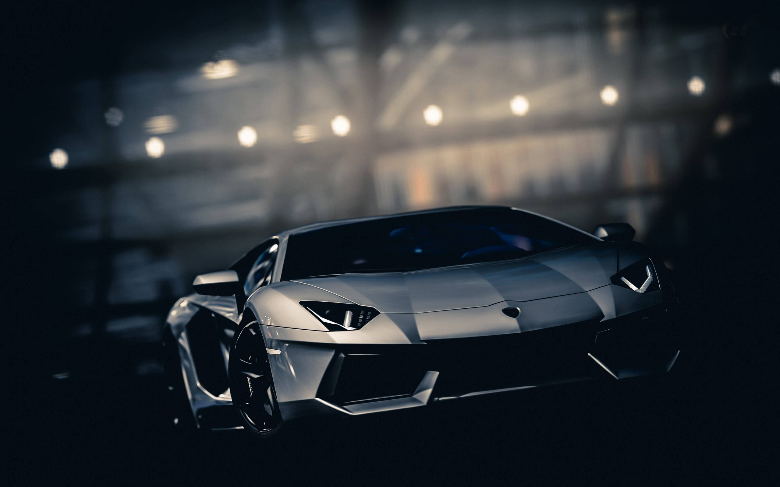 Gari la Kifahari la Silver Lamborghini Picha ya Ukuta