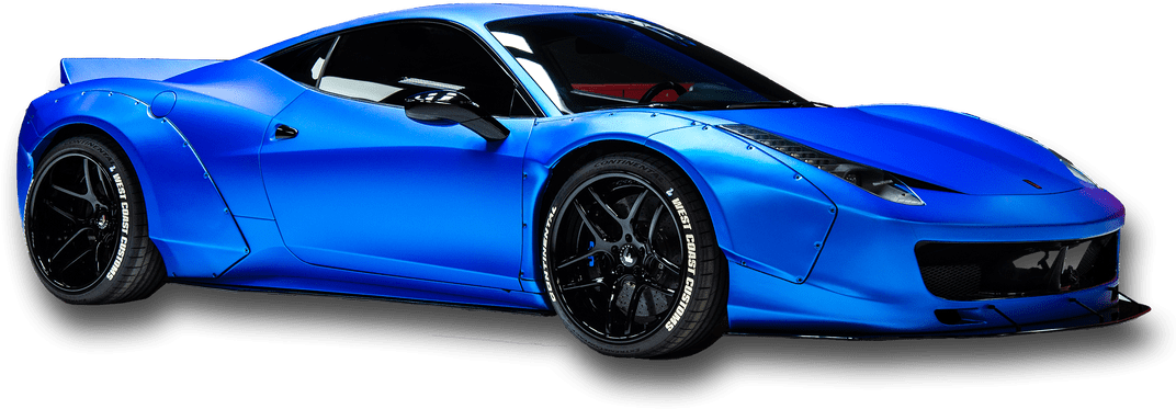 Gari la Mchezo la Ferrari la Bluu Likiwa Pekee Picha ya Ukuta