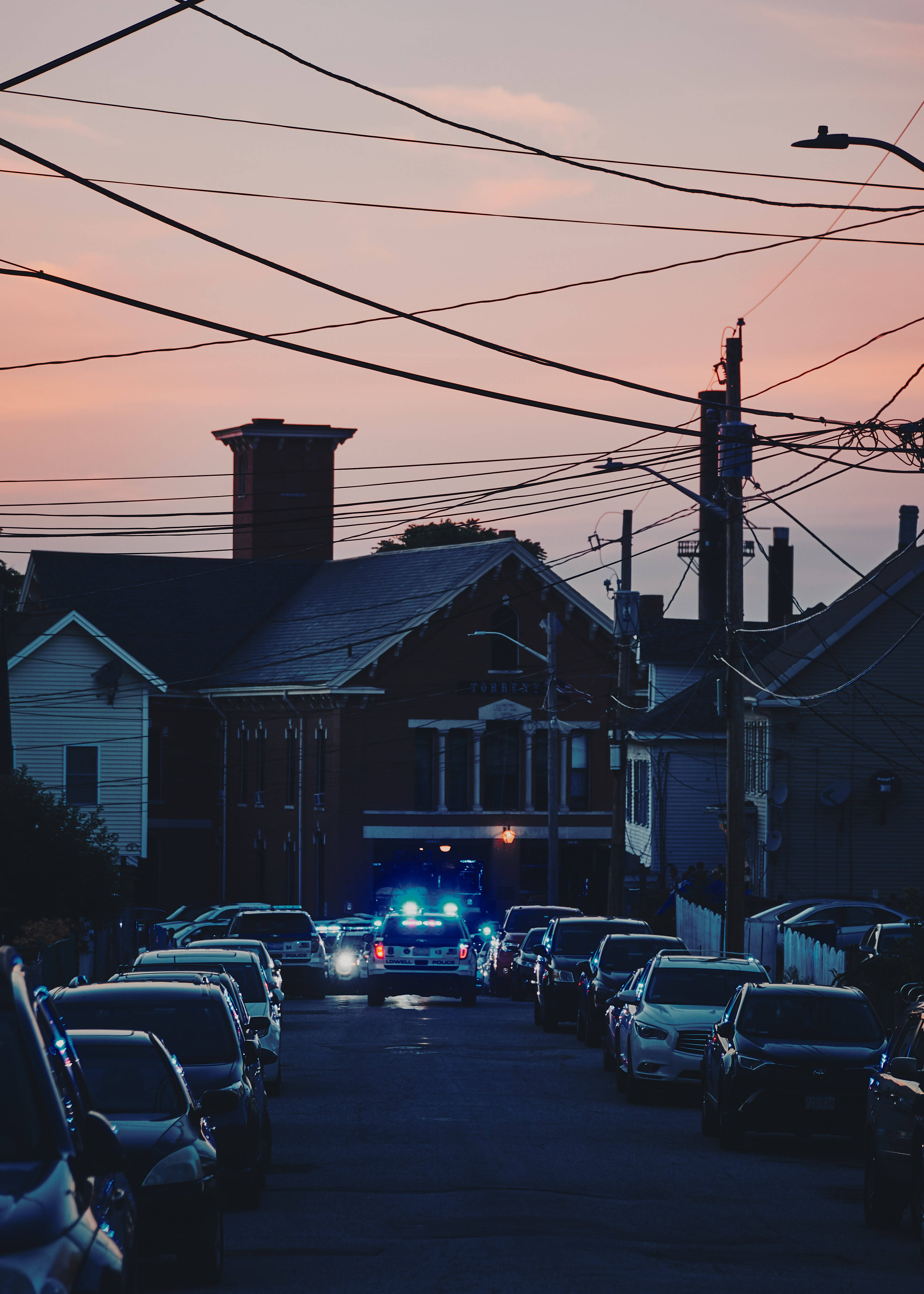 Police Car At Sundown Picha ya Ukuta