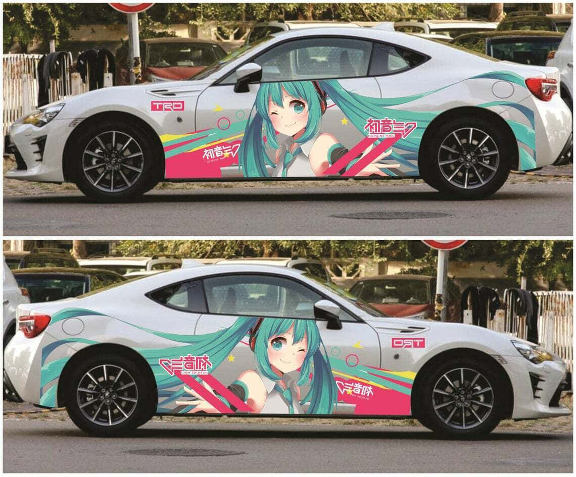 Gari lenye wahusika wa anime Picha ya Ukuta