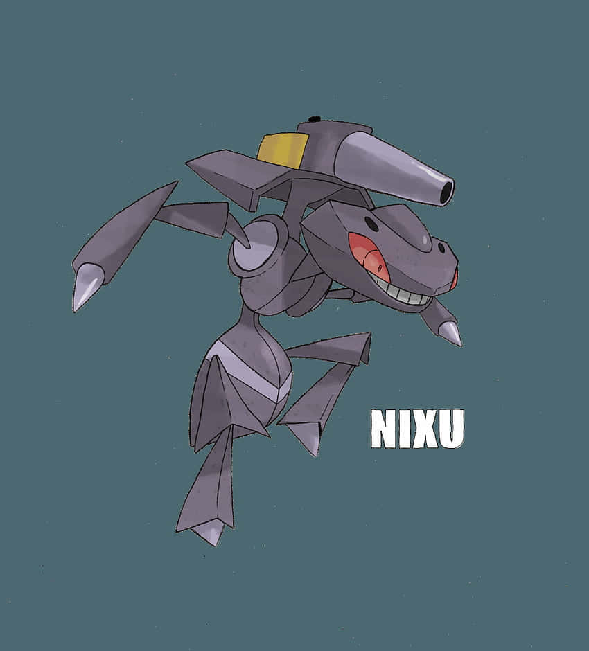 Genesect Pokemon Kwenye Mandharinyuma ya Bluu Isiyokolea Picha ya Ukuta