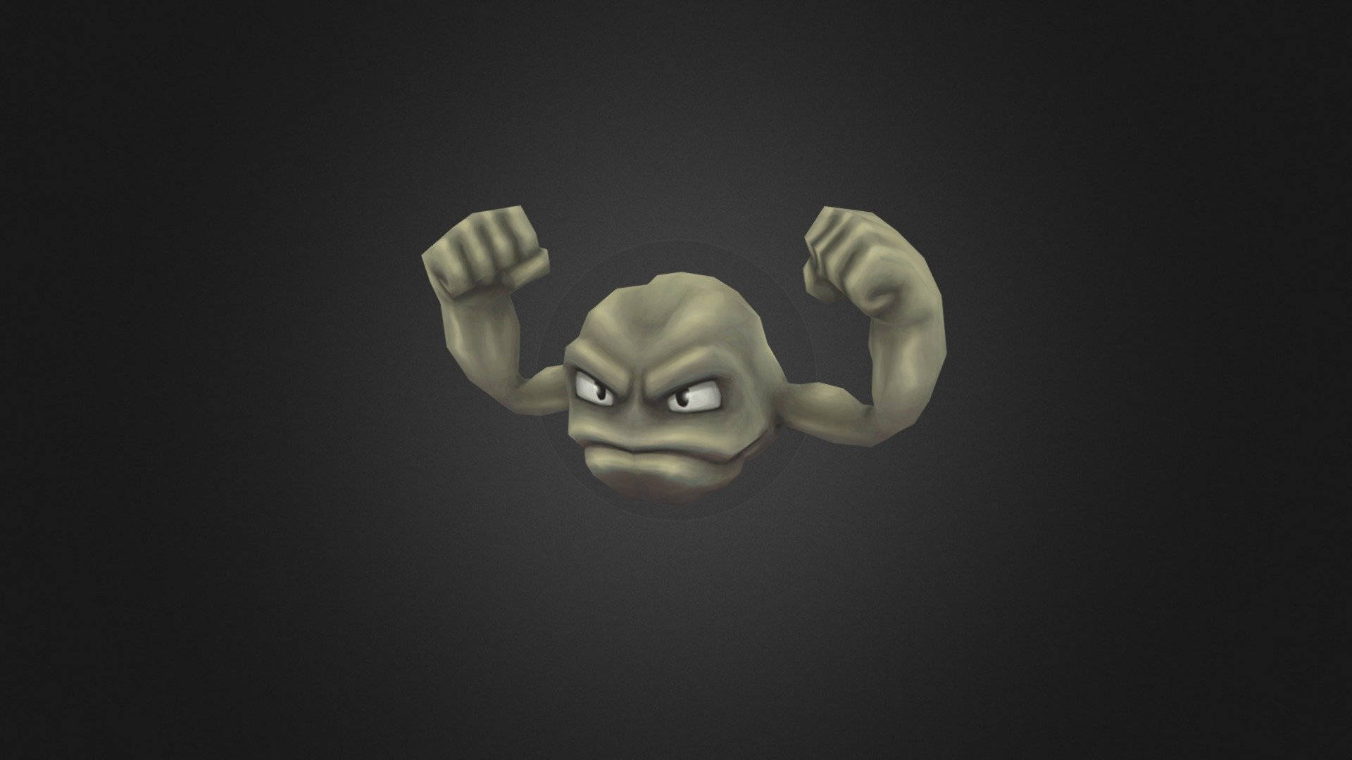 Geodude Halisi na Mandharinyuma Nyeusi Picha ya Ukuta