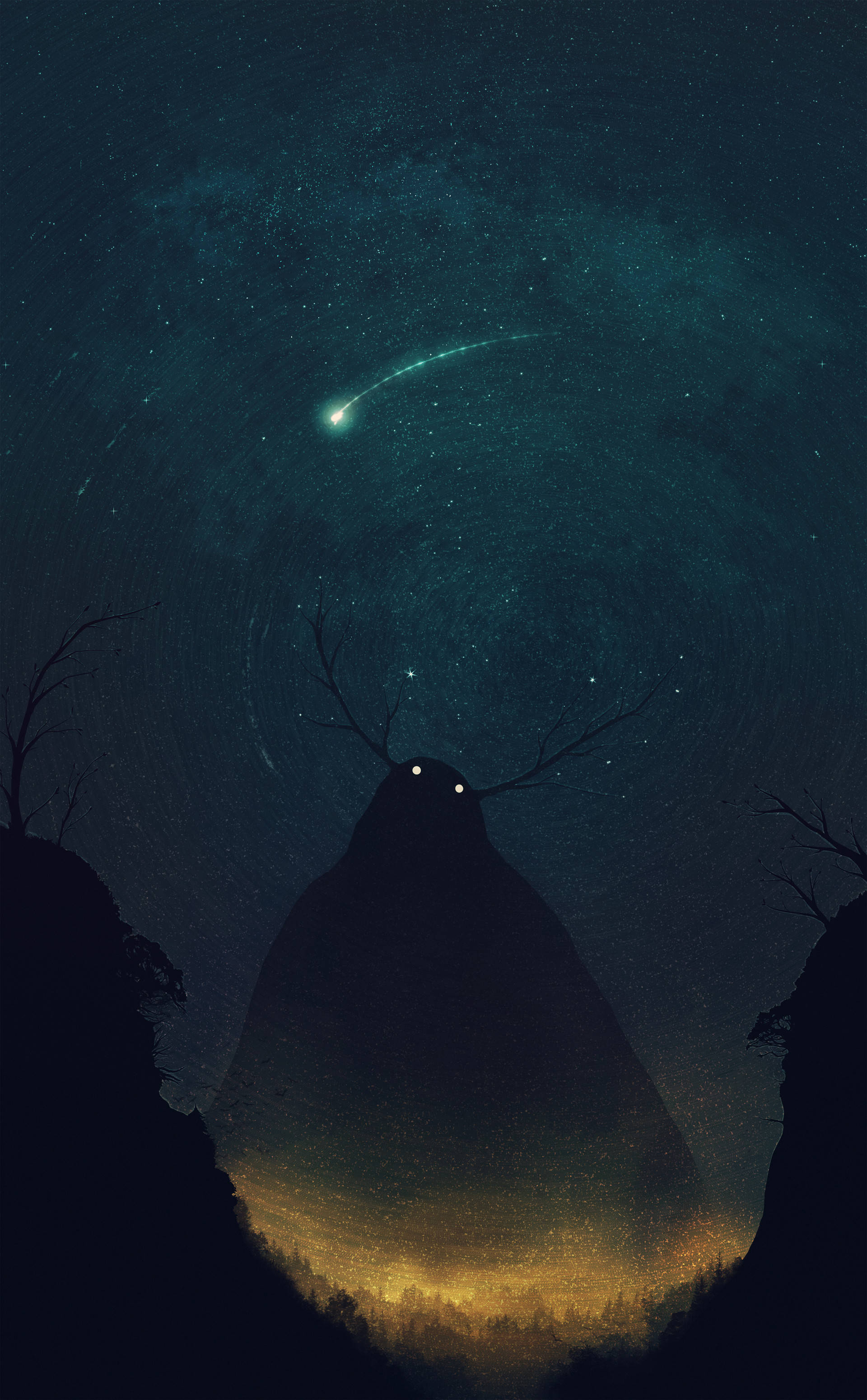 Giant Monster Ghost Lurking in the Shadows Picha ya Ukuta