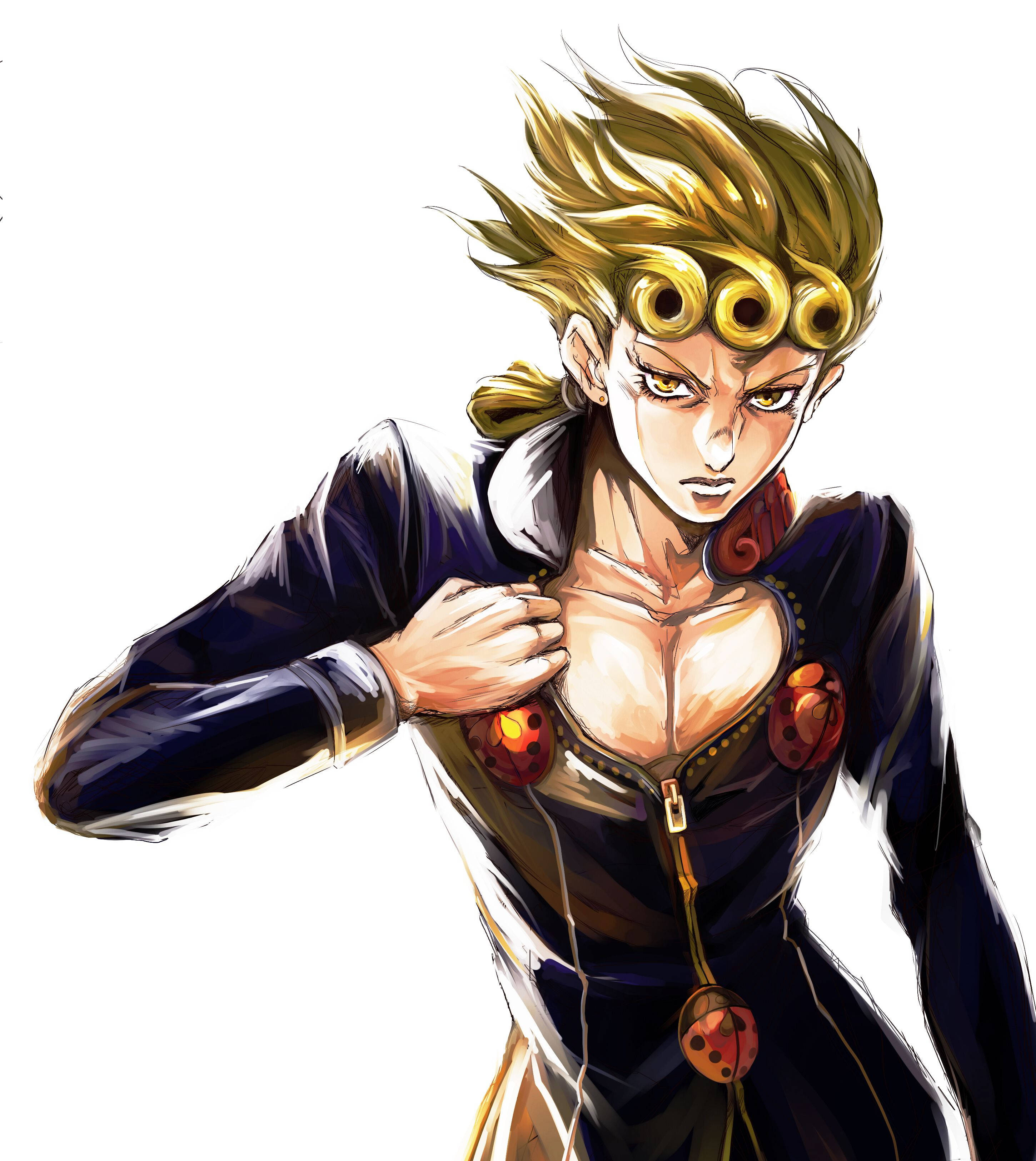 Giorno Giovanna, mwanamume wa mwanzoni wa manga na anime maarufu JoJo's Bizarre Adventure. Picha ya Ukuta