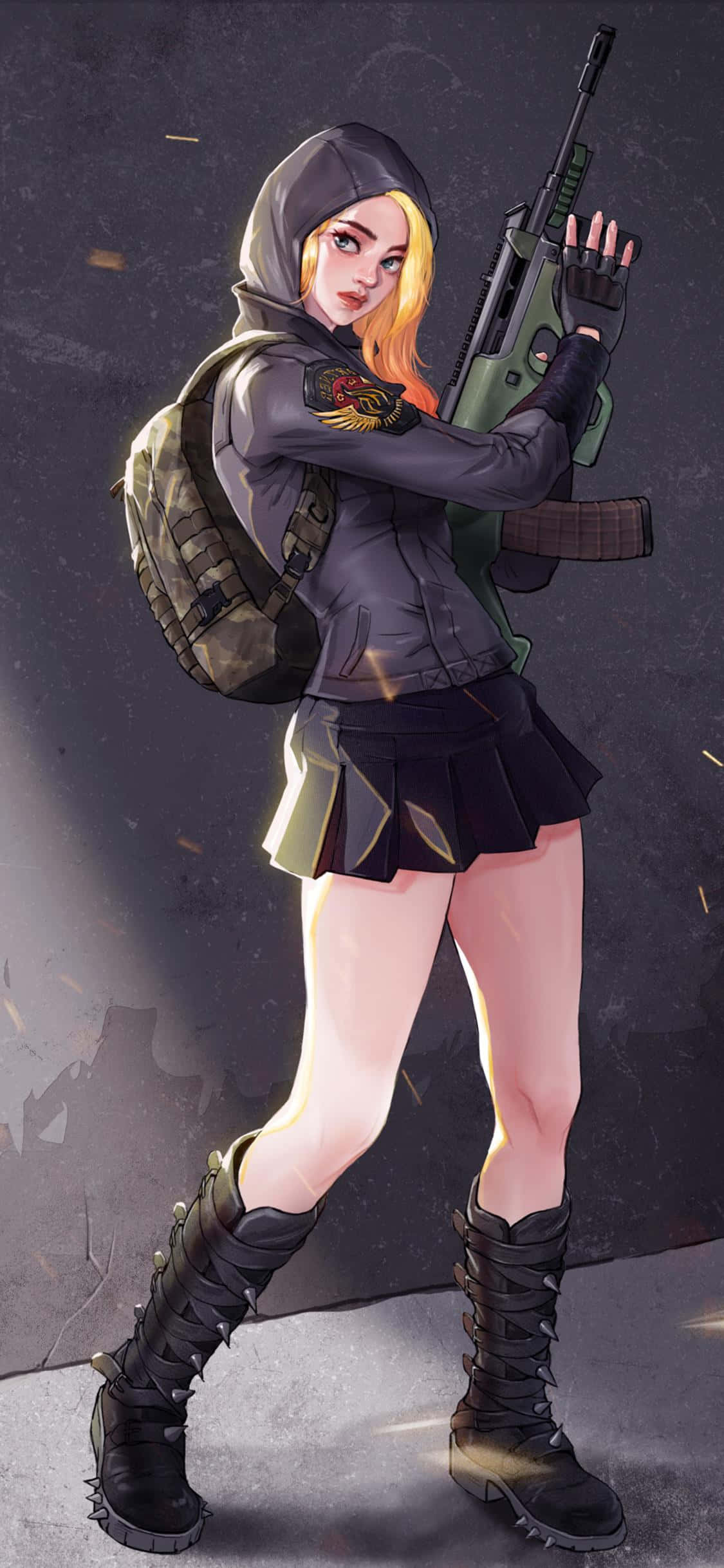Fanart ya Mwanamke PUBG iPhone Picha ya Ukuta