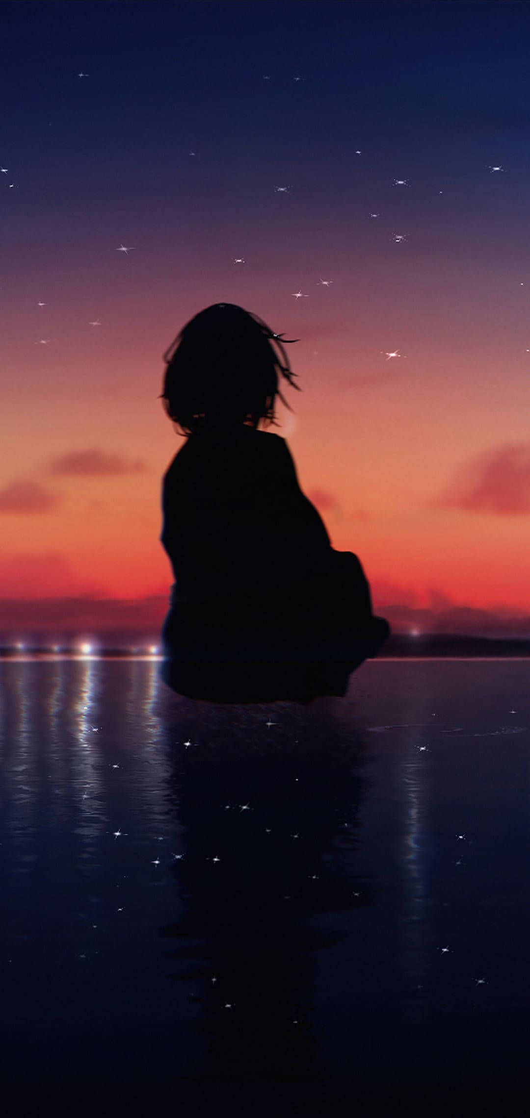 Girl Silhouette iPhone 12 Picha ya Ukuta