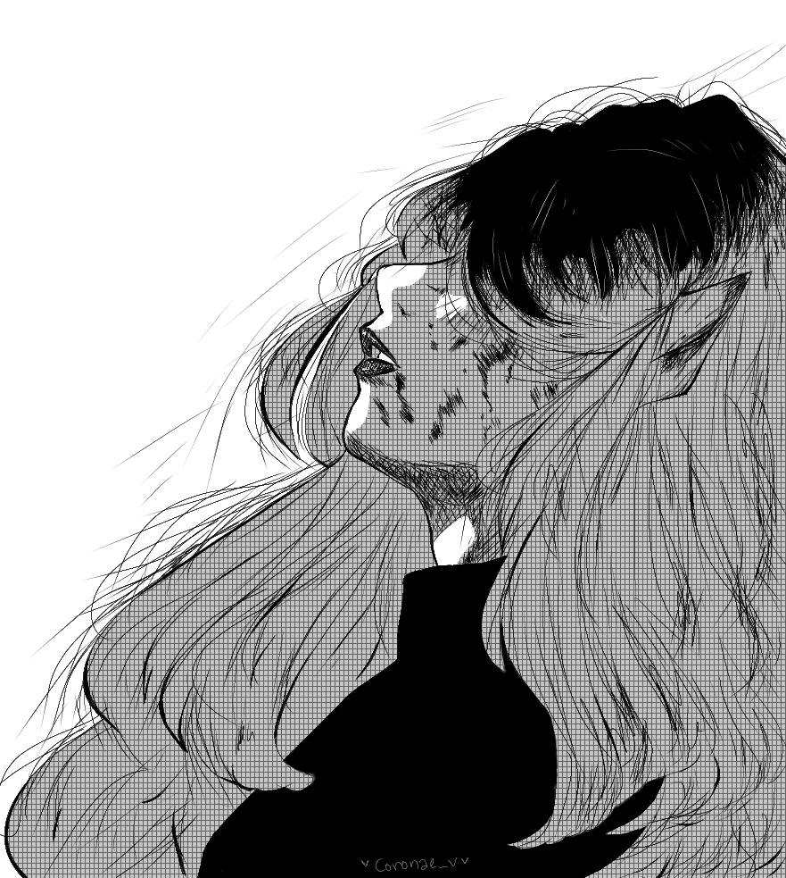 Girl Sketch Sad PFP Picha ya Ukuta