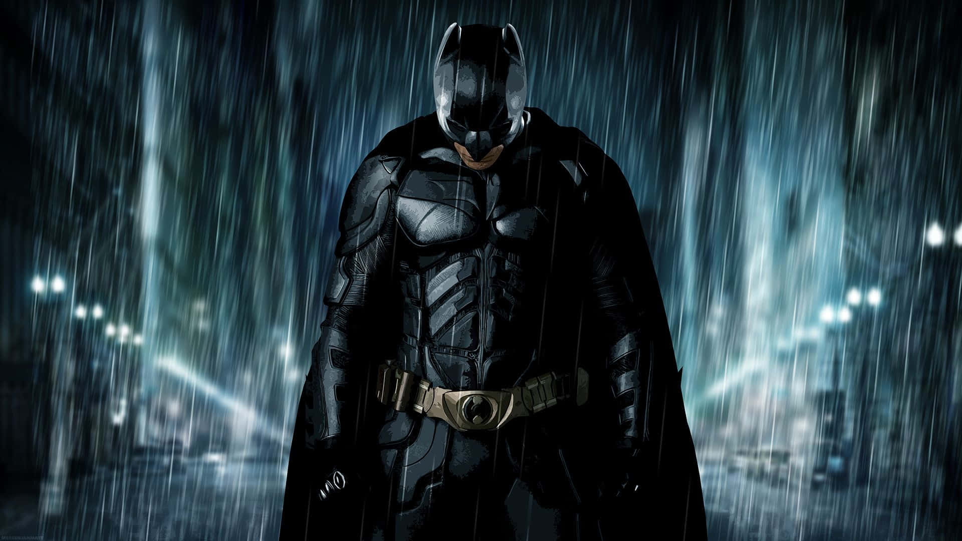 Giza Knight juu ya Jiji la Gotham Picha ya Ukuta