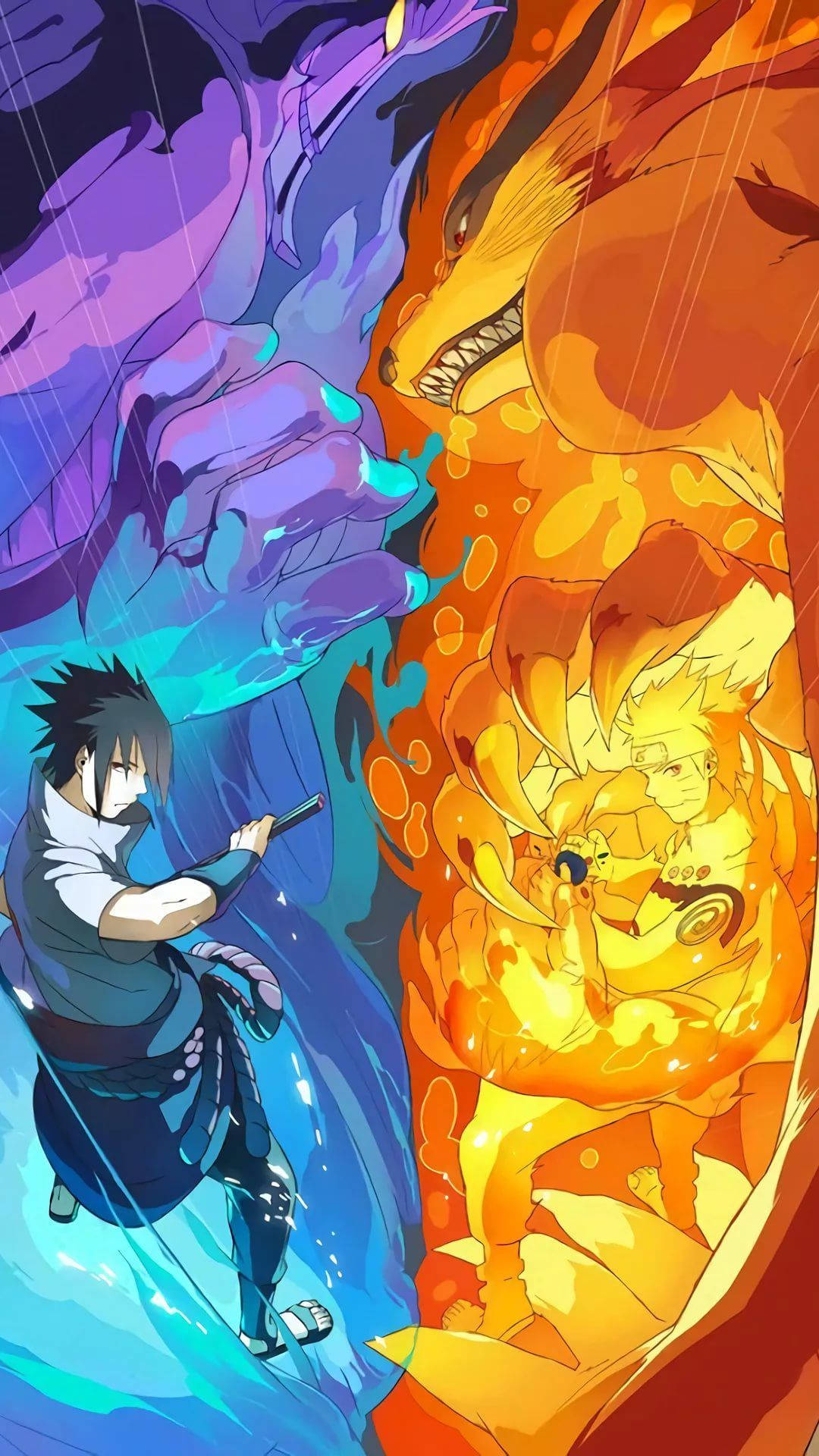 Giza na Mkia Tisa Chakra Sasuke Naruto iPhone Picha ya Ukuta