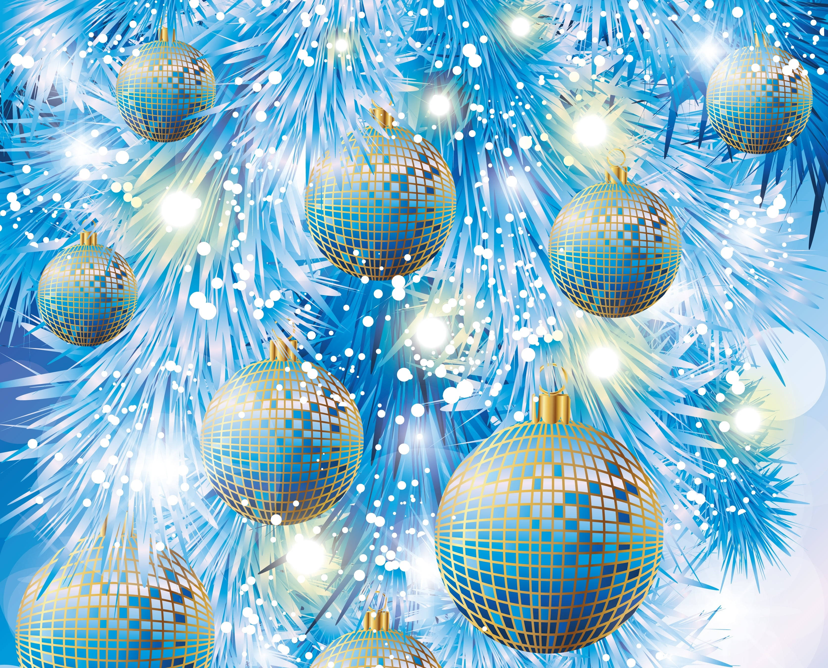 Glossy Blue Mirror Christmas Balls Picha ya Ukuta