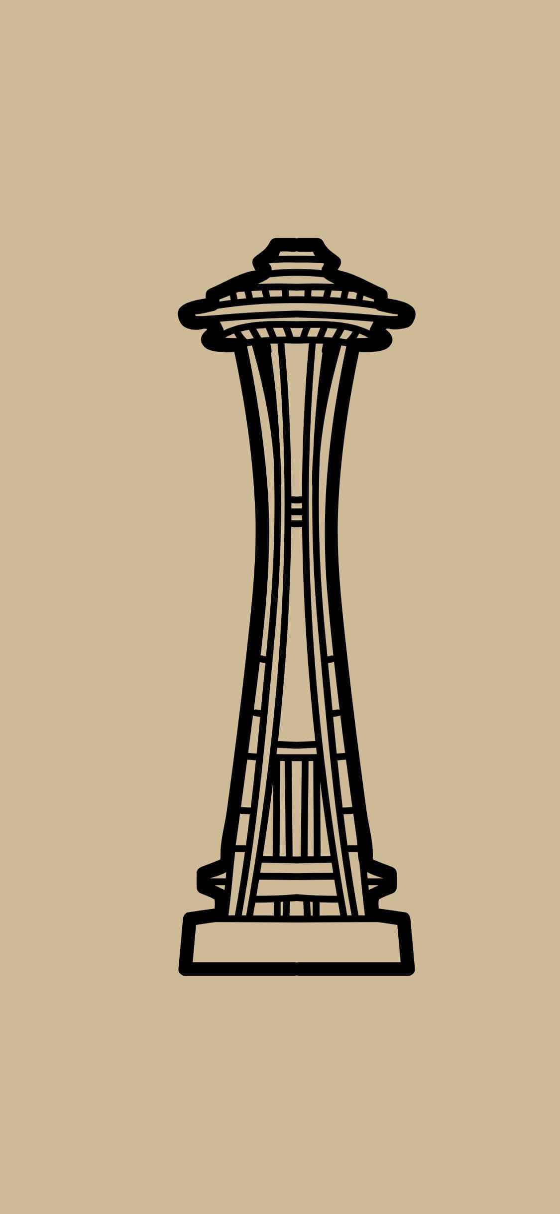 Glowing Seattle Cityscape Viewed from Above at Night Picha ya Ukuta
