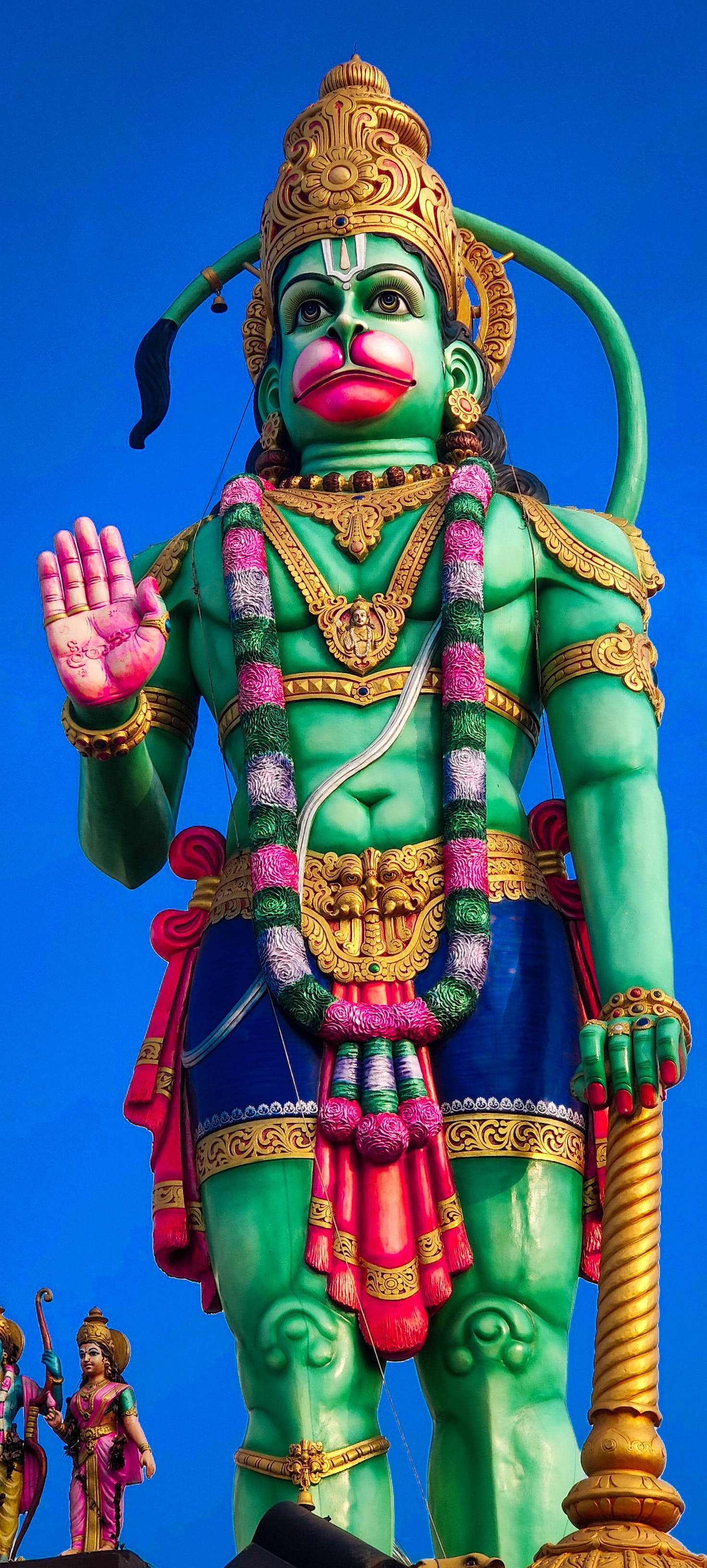 God Hanuman Sanamu Kubwa ya Kijani Picha ya Ukuta