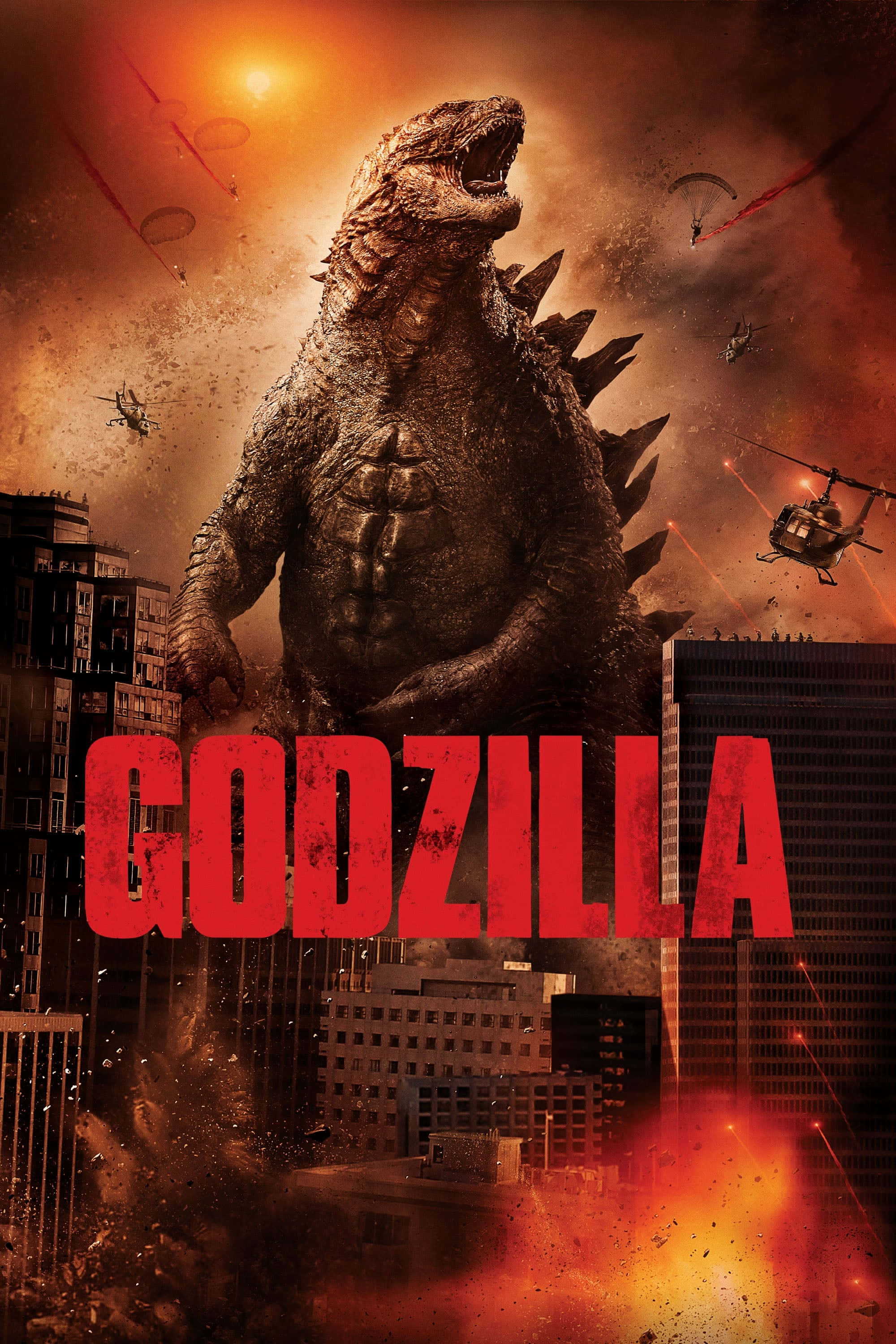 Godzilla Movie Poster In City Picture Picha ya Ukuta