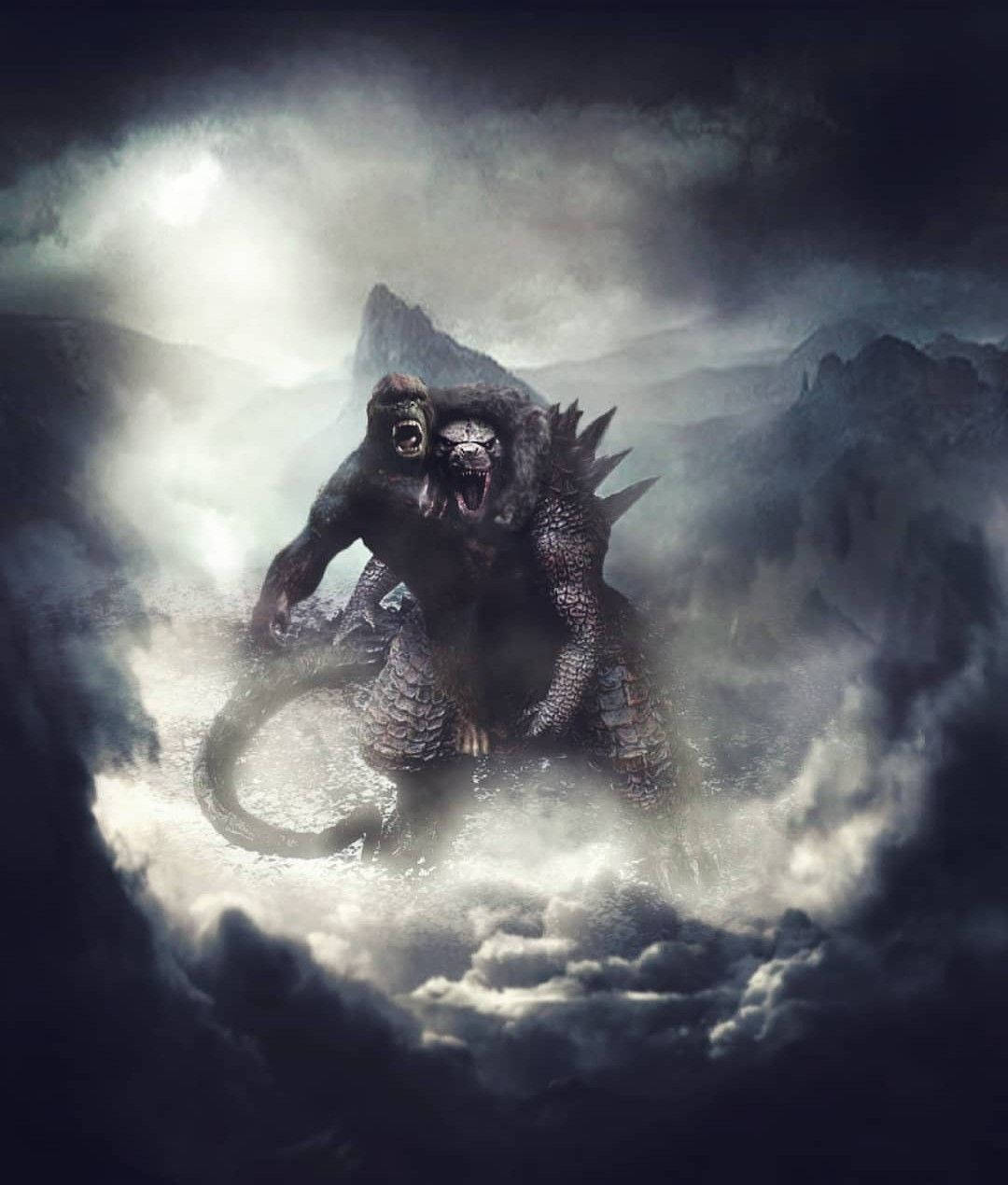 Godzilla na Kong katika Dueli ya Epiki Picha ya Ukuta