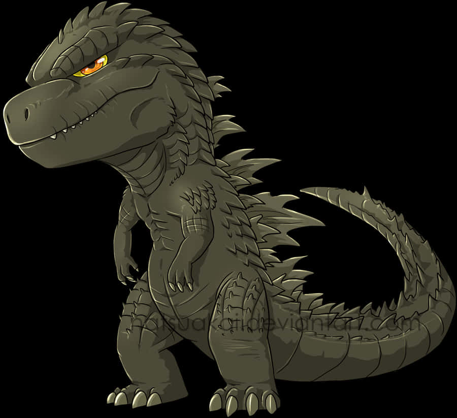 Godzilla wa Katuni Ame Simama Picha ya Ukuta