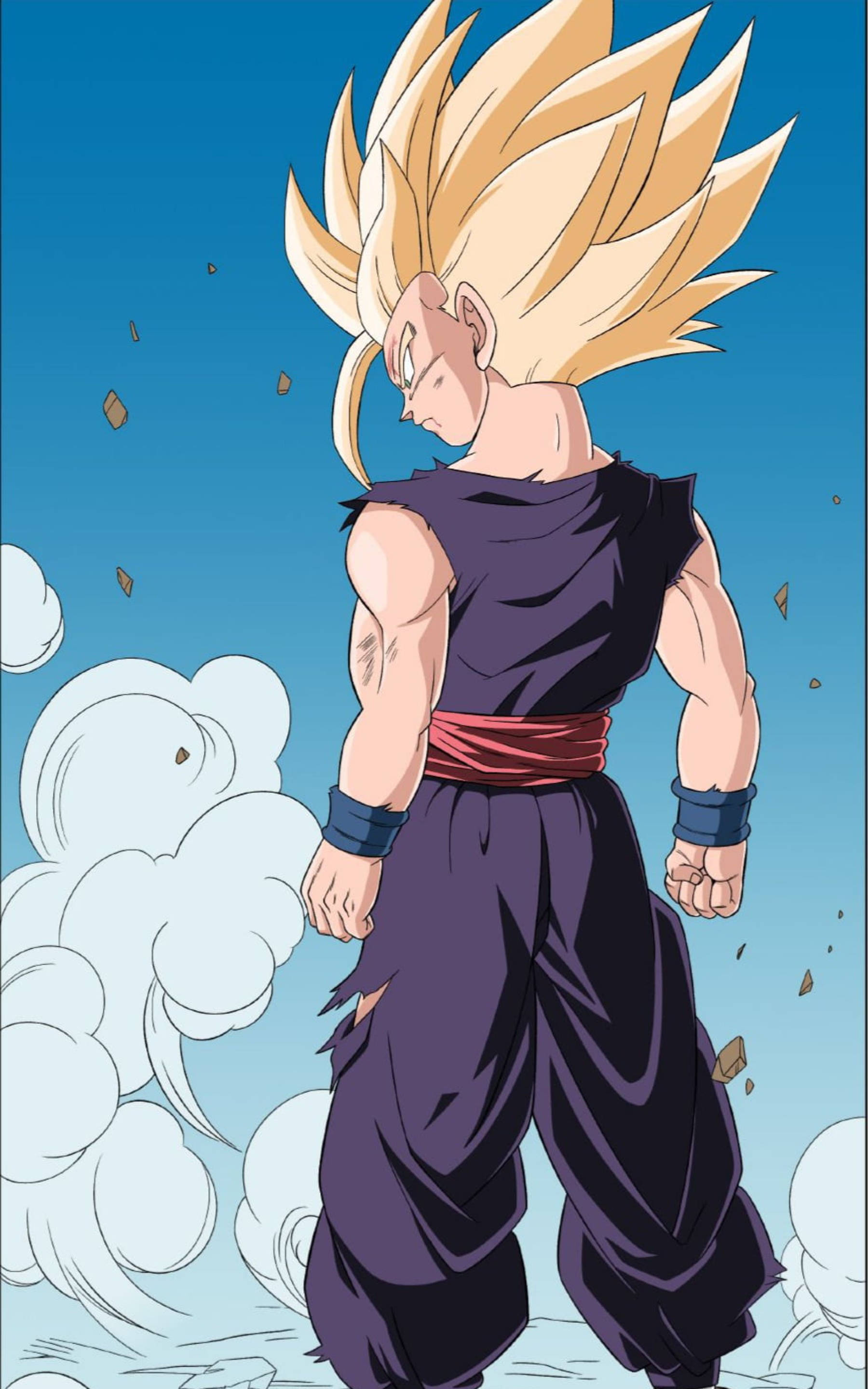 Gohan Mwenye Nguvu Katika Super Saiyan 2 Picha ya Ukuta