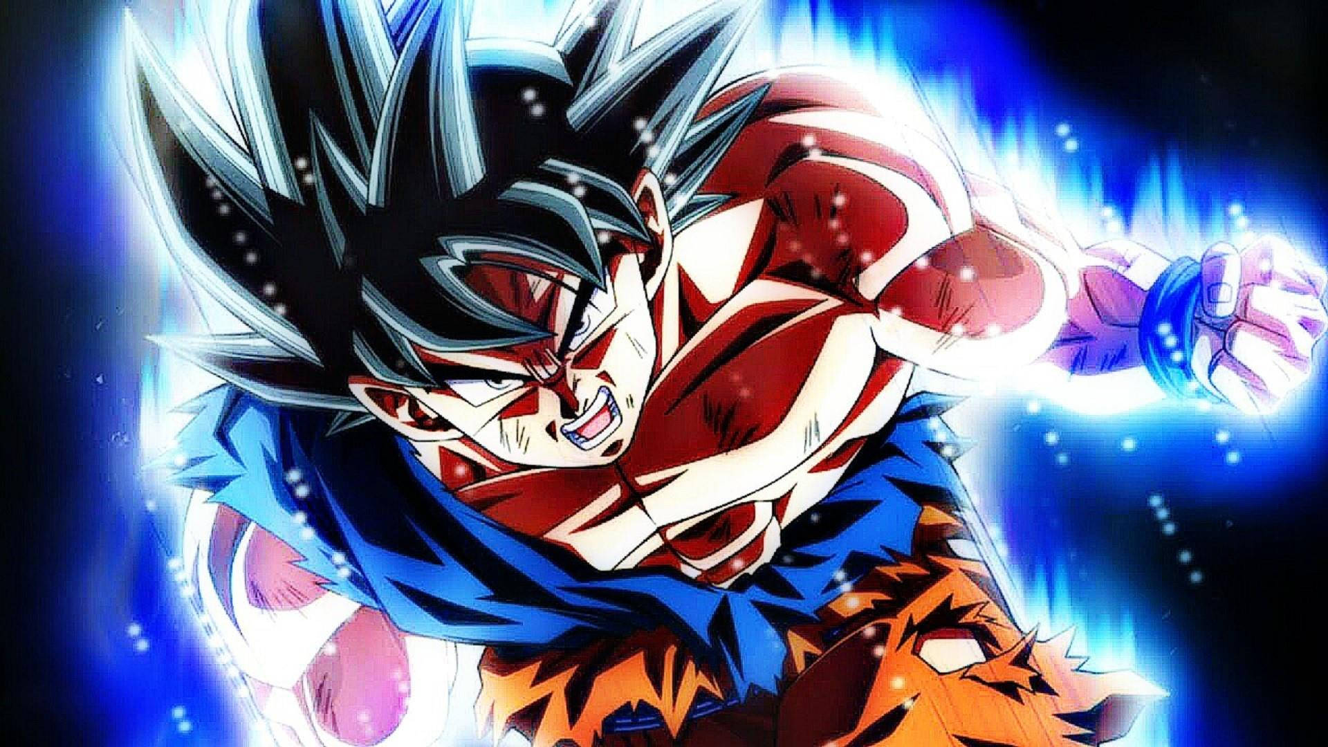 Goku Afungua Nguvu Isiyo na Kifani - Super Saiyan Blue Kaio-Ken Picha ya Ukuta