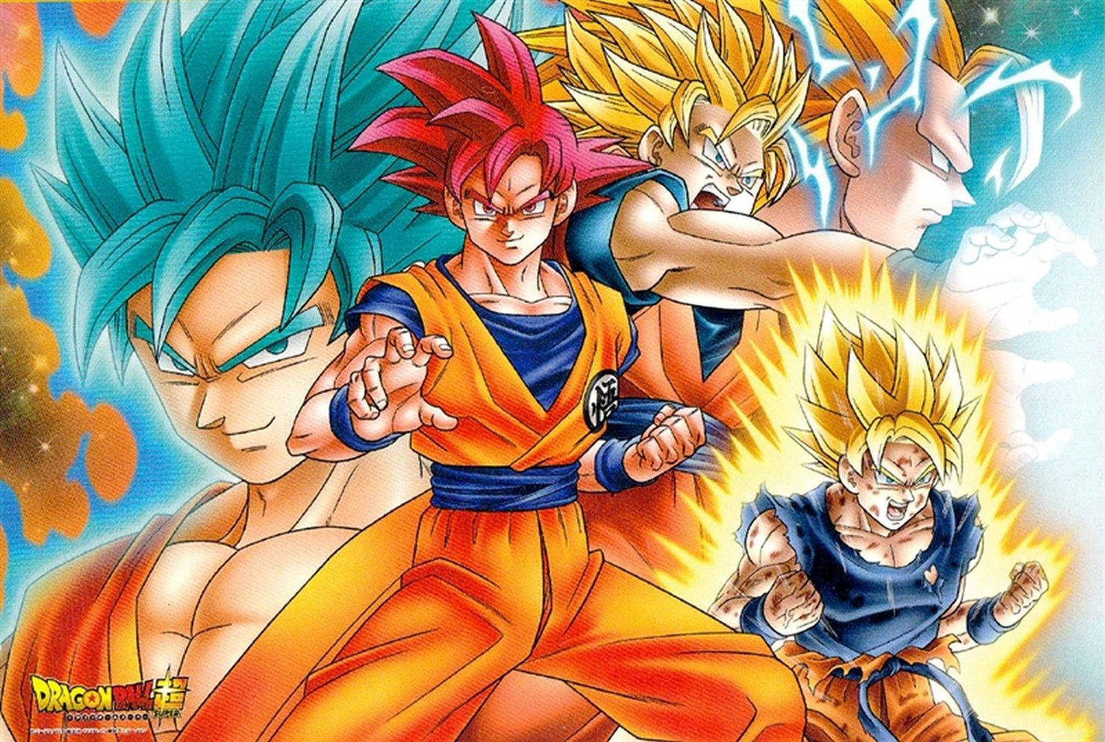 Goku Akitumia Nguvu Zake za Super Saiyan Kuwakabili Wabaya. Picha ya Ukuta