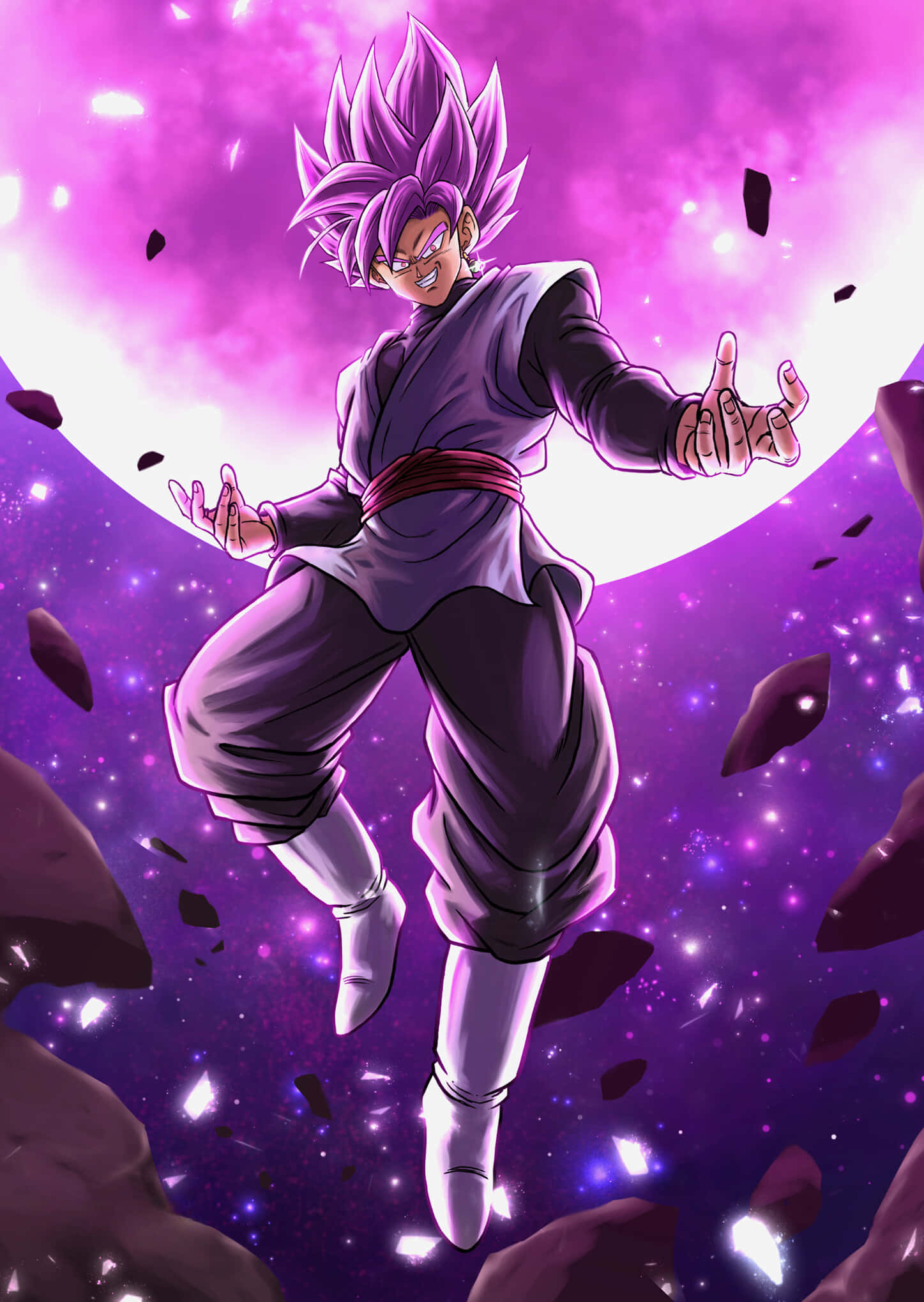 Goku Black akijiandaa kupigana katika hali ya Super Saiyan Rosé Picha ya Ukuta