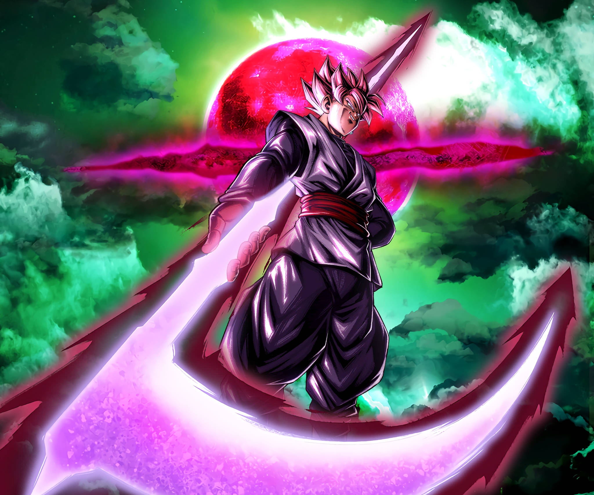 Goku Black Akiwa na Scythe kwa iPhone Picha ya Ukuta