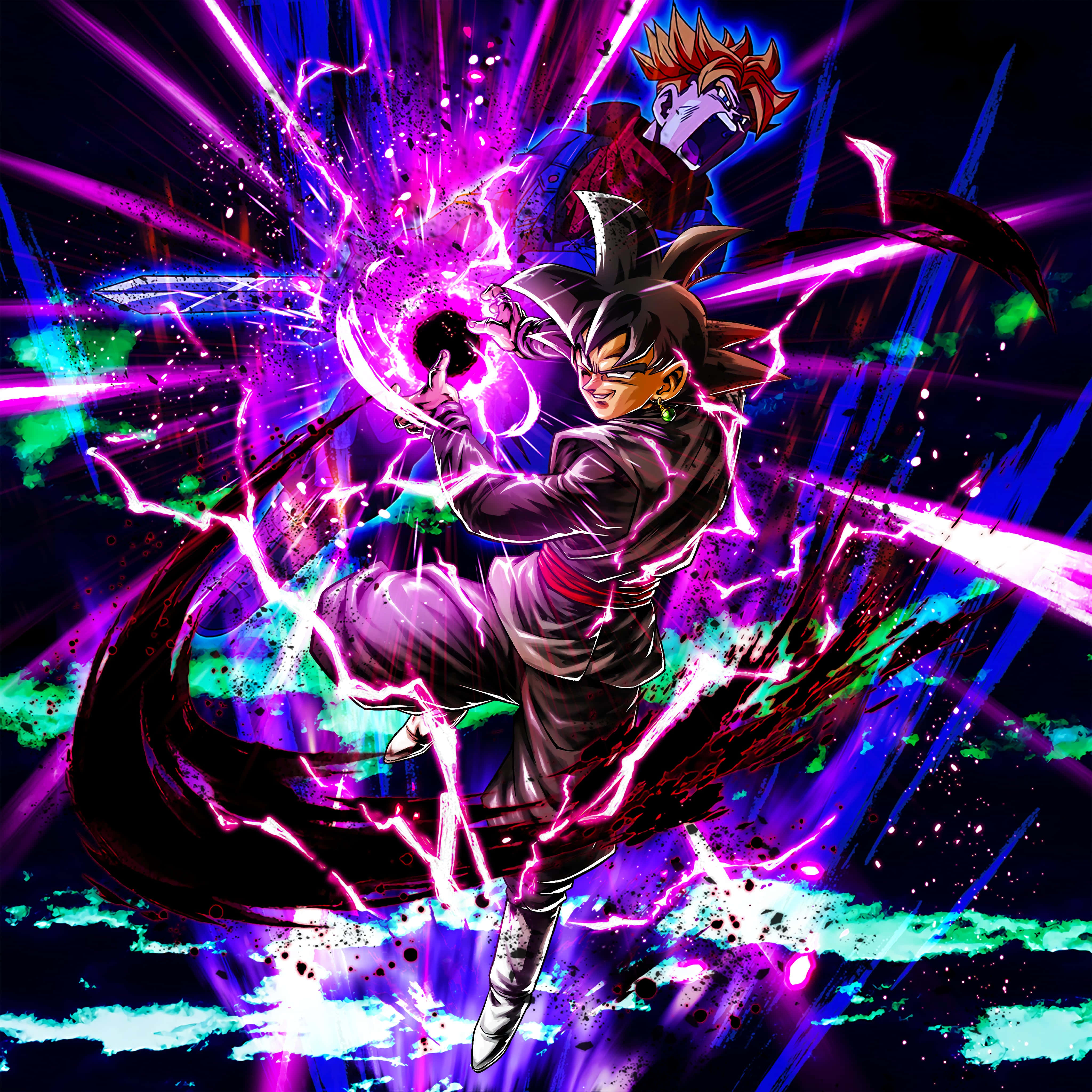 Goku Black Mkali Katika Mwendo wa Kujihami Picha ya Ukuta