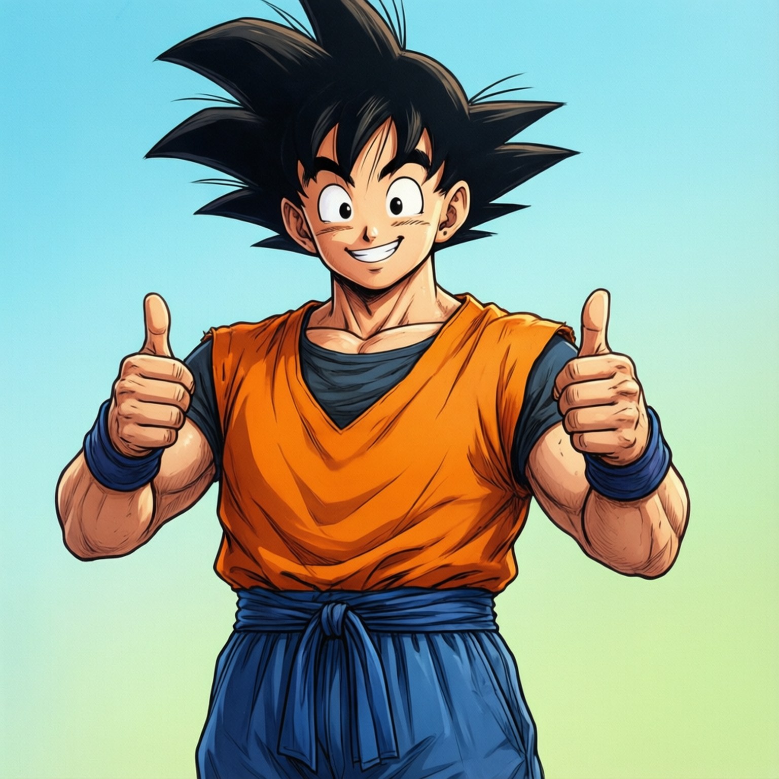 Goku Mwenye Furaha Picha ya Ukuta