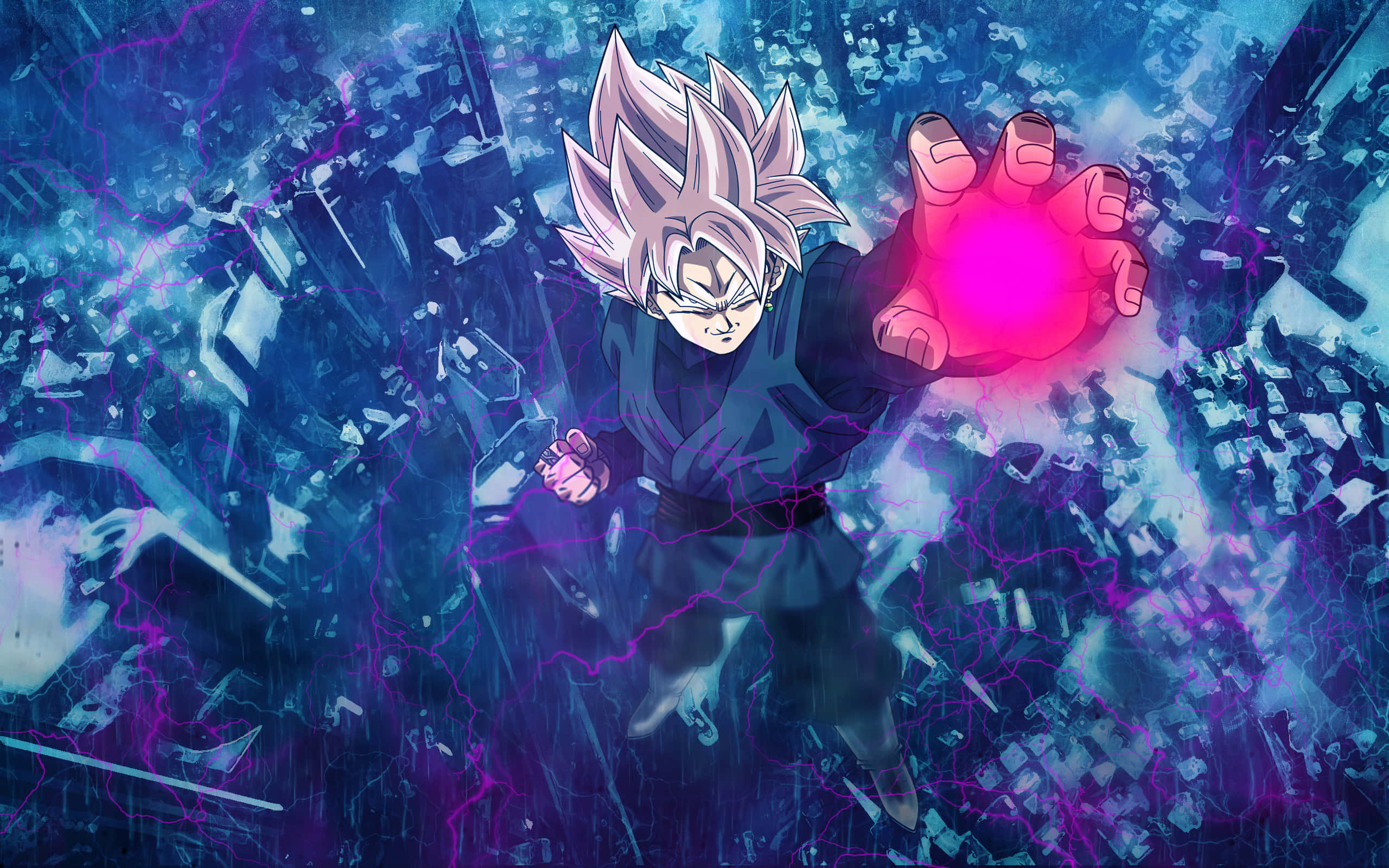 Goku Mwenyezi Mweusi katika hatua isiyo na woga Picha ya Ukuta