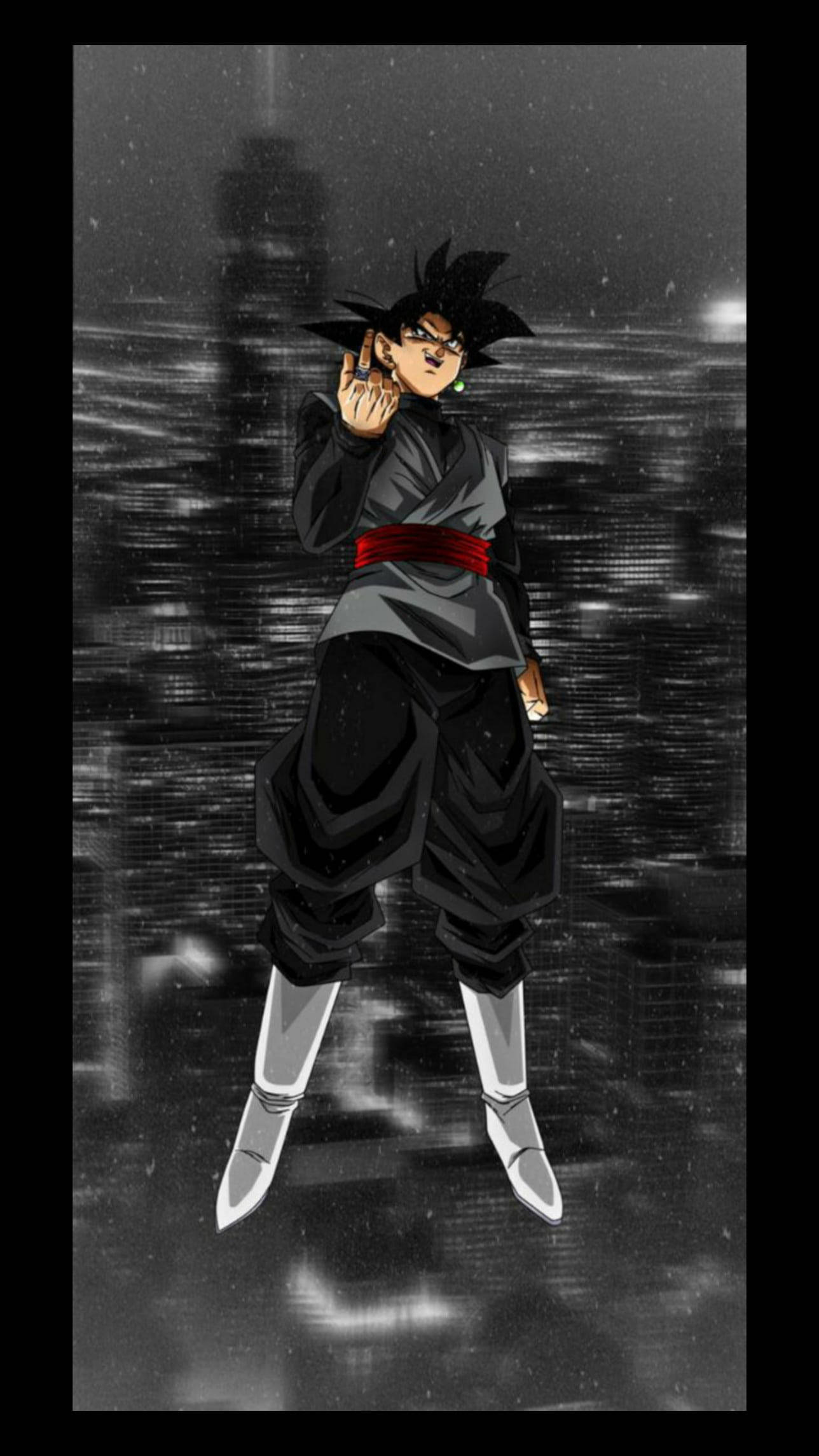 Goku Mweusi Jijini Moja kwa Moja Picha ya Ukuta