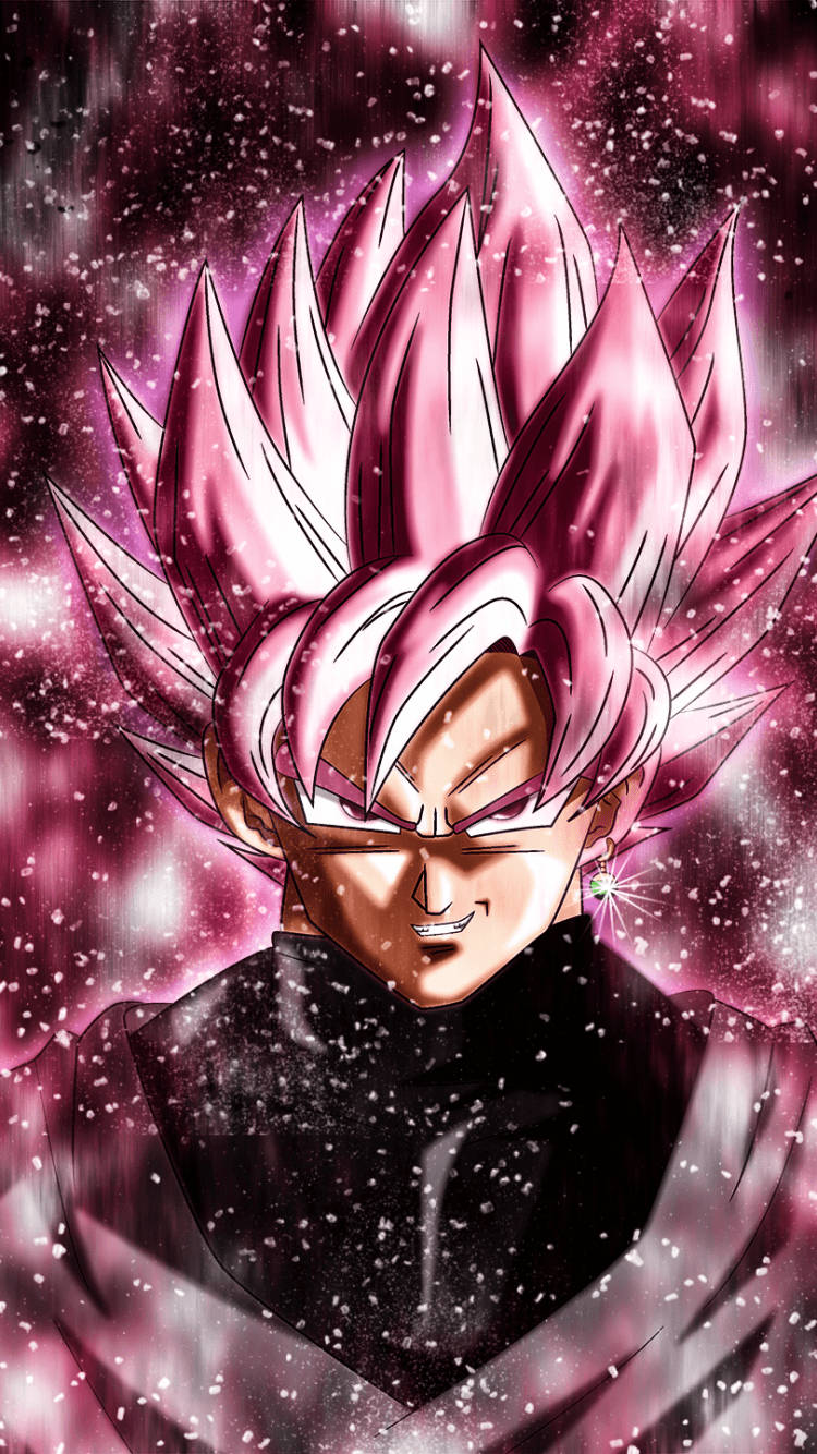 Goku Mweusi Na Mwanga wa Glitter Pink Picha ya Ukuta