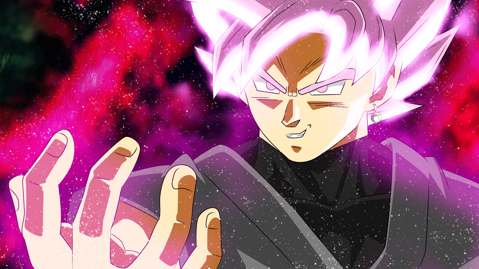 Goku Mweusi na Mti wa Pinki Mwangaza Picha ya Ukuta
