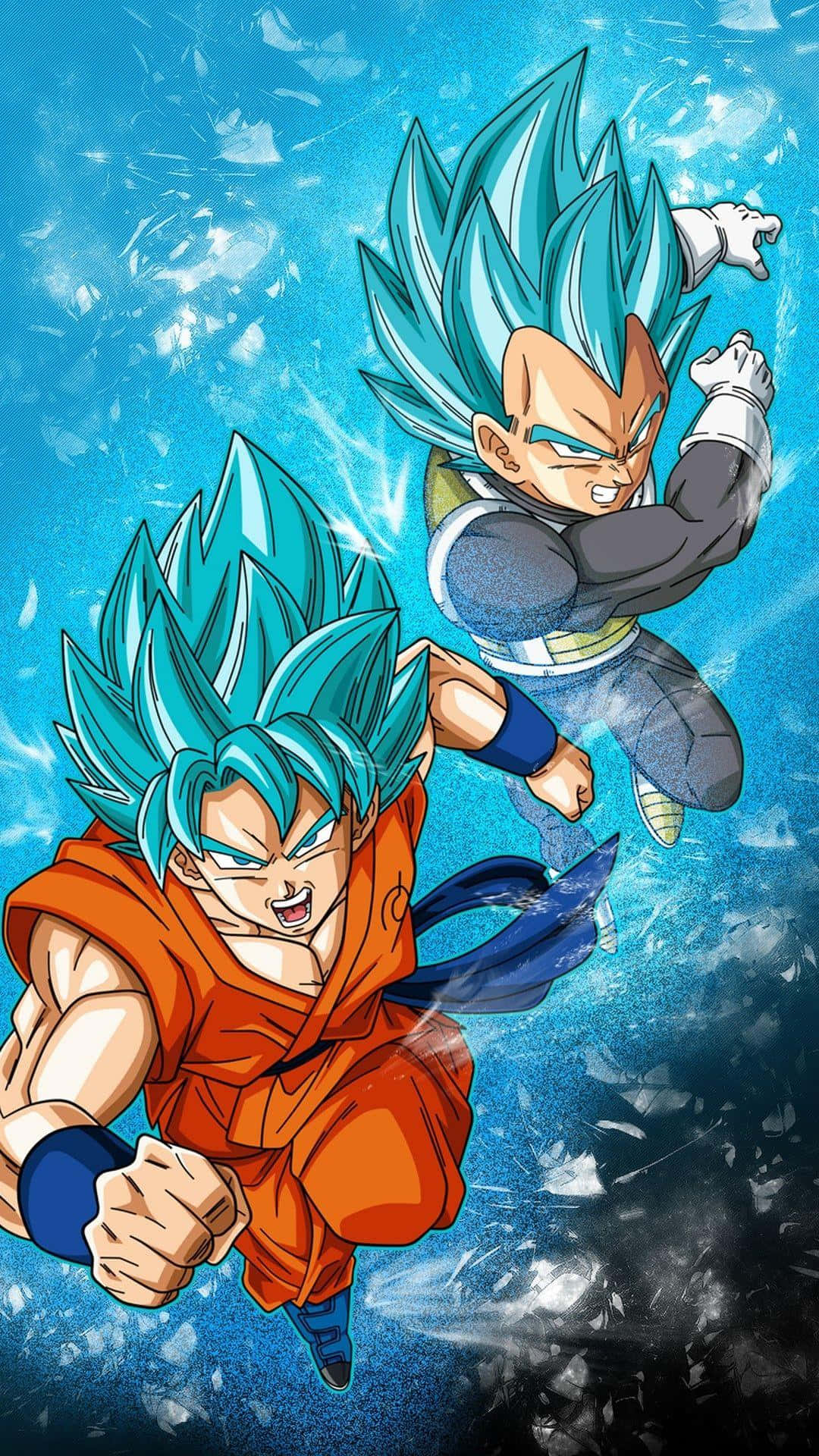 Goku na Vegeta Dragon Ball Z Wasaiyan wa Bluu Picha ya Ukuta