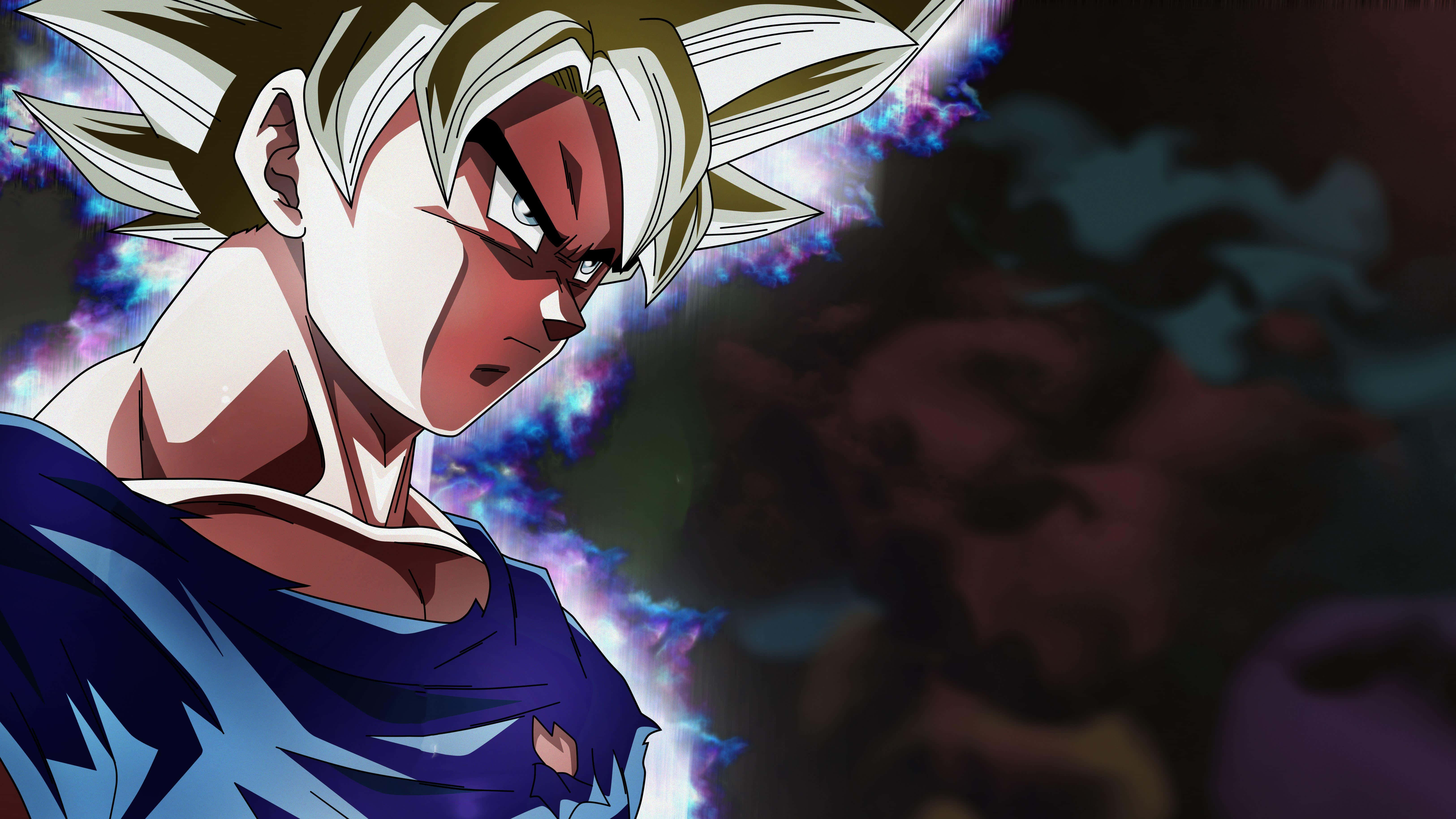 Goku na Vegeta wanakabiliana katika vita vya kishindo kwa hatima ya ulimwengu wote katika Dragon Ball Super Picha ya Ukuta