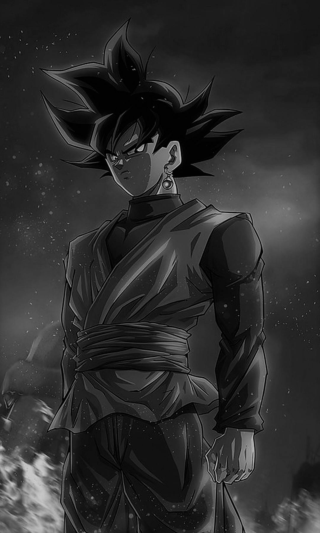 Goku Nyeusi na Nyeupe HD Picha ya Ukuta