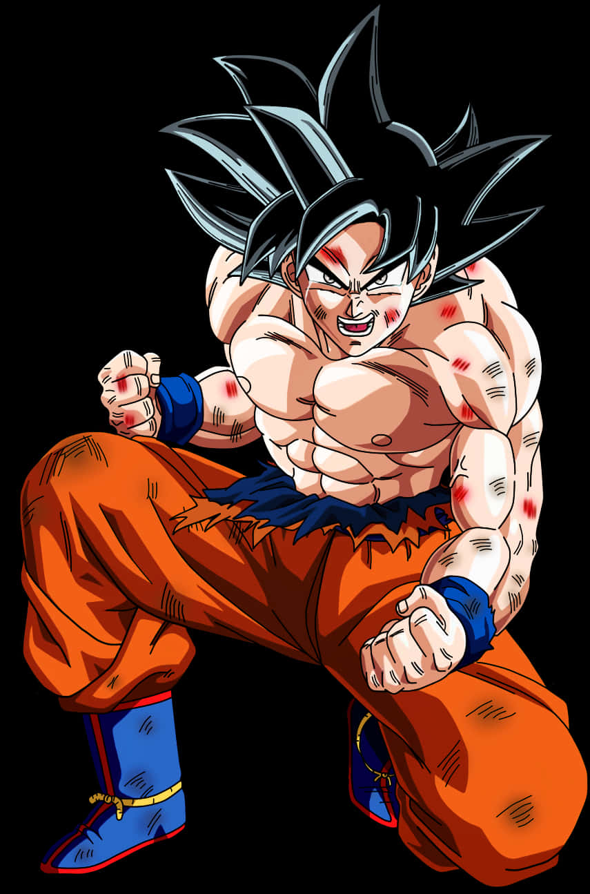 Goku wa Hali ya Juu Kabisa Akiwa Tayari Kupigana Picha ya Ukuta