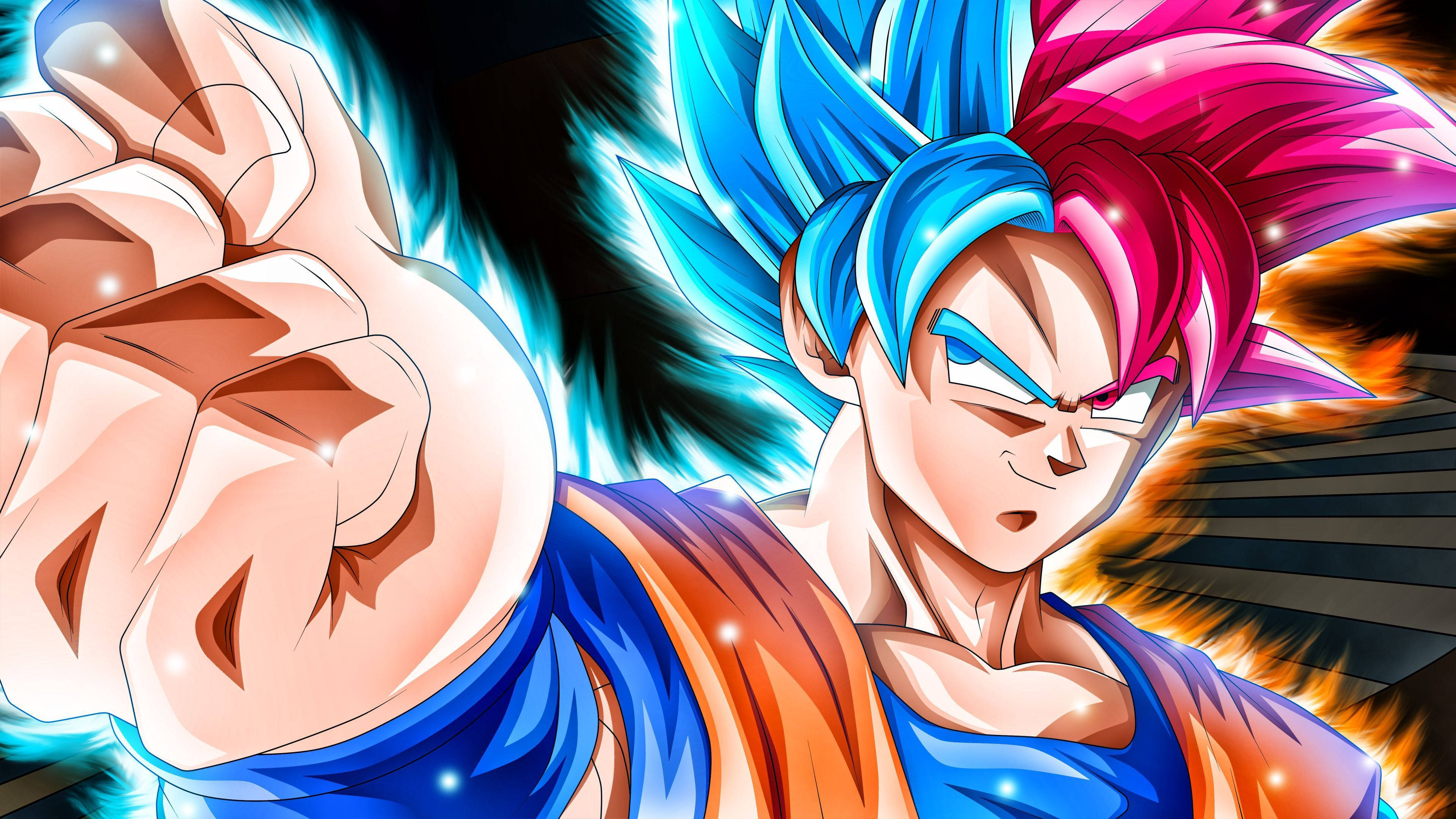 Goku wa Ultra Instinct Bluu DBZ 4K Picha ya Ukuta