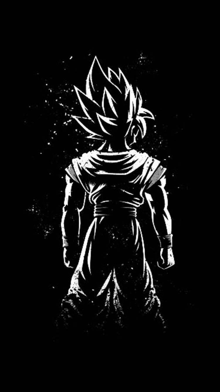 Goku Weusi Monokromu kwa Piga Picha ya Ukuta