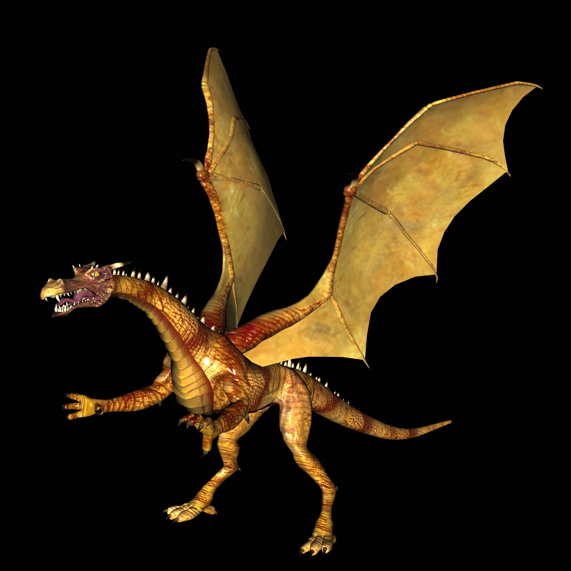 Gold Dragon Red Marks Picha ya Ukuta