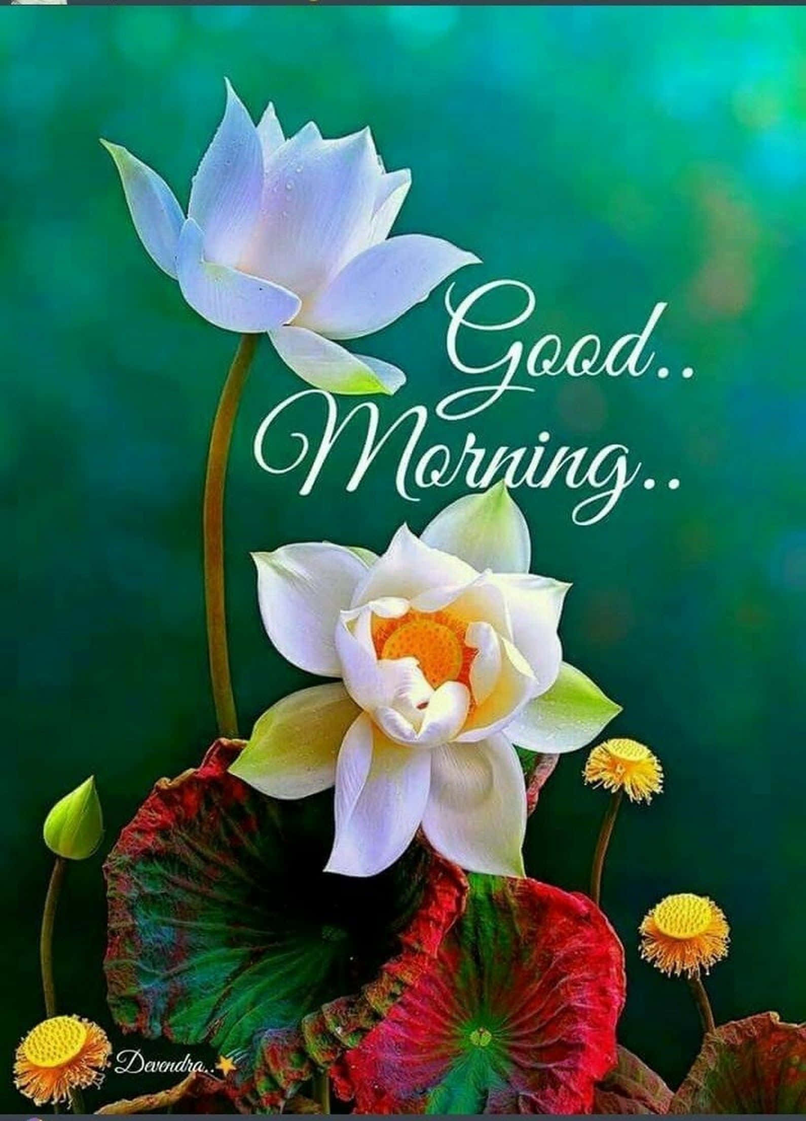 Good Morning Elegant Flower Picture Picha ya Ukuta