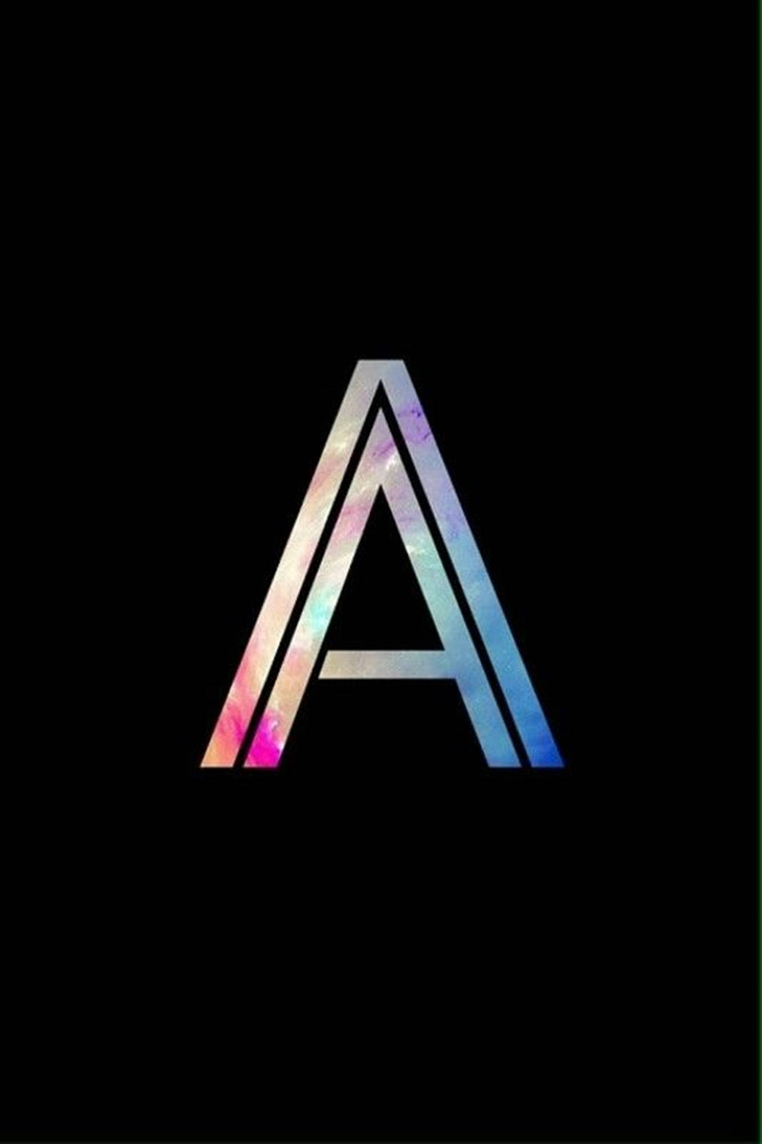 Gradient Neon Capital Alphabet Letter A Picha ya Ukuta