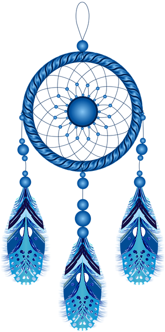 Grafiki ya Blue Dreamcatcher Picha ya Ukuta