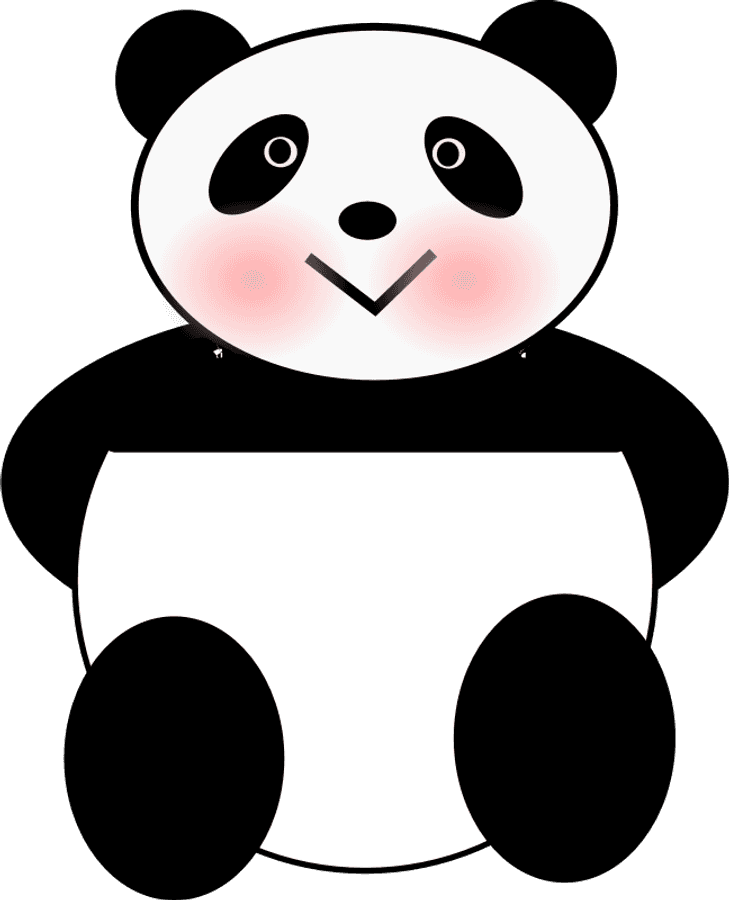 Grafiki ya Panda Mwenye Tabasamu ya Katuni Picha ya Ukuta